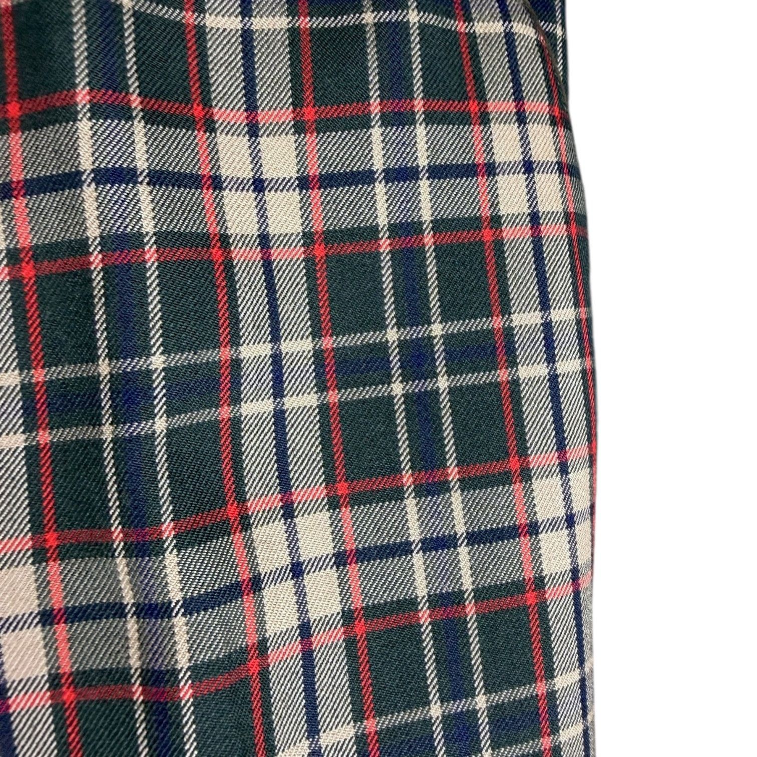 DAKS Men's Vtg 80s Daks London 100% Wool Green Plaid Pants 31x28 Size US 31 - 4 Thumbnail