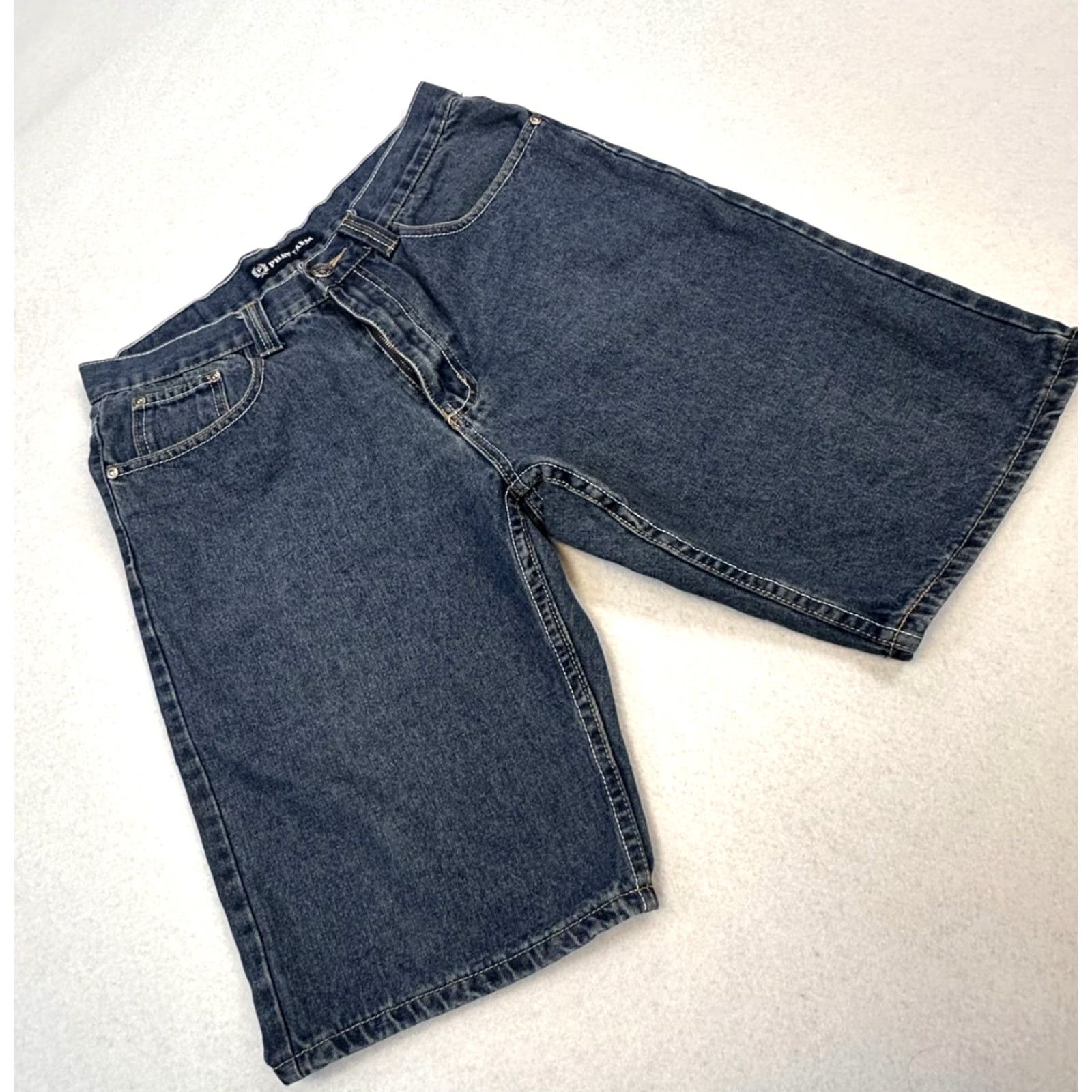 Phat Farm Phat Farm Y2K Jorts Mens Bermuda Shorts 30 x 10 Blue Cotton Polyester Embroidered Pockets Logo Zipper EUC Vintage: No Size US 30 / EU 46 - 2 Thumbnail