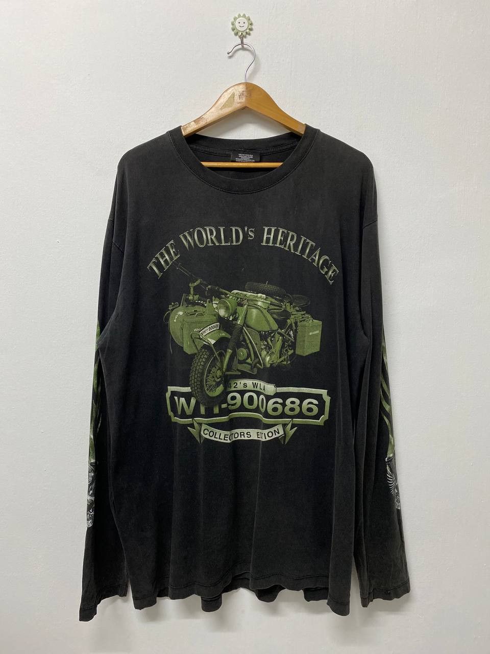 image of Avant Garde x Vintage 90's World Heritage Chopper Longsleeves Tee in Black, Men's (Size XL)