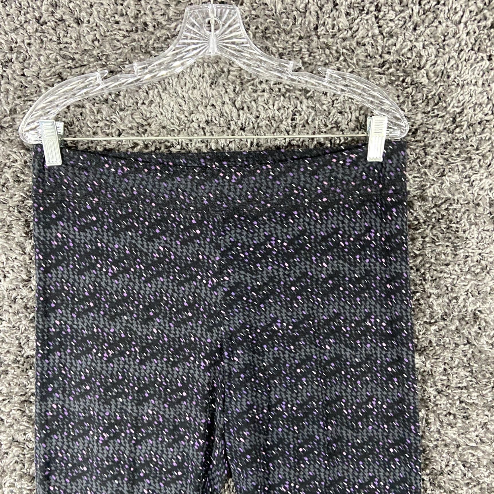 Vintage CUDDL DUDS Pajama Pants Women’s Large Black Purple Pattern Size 36" / US 14 / IT 50 - 4 Thumbnail