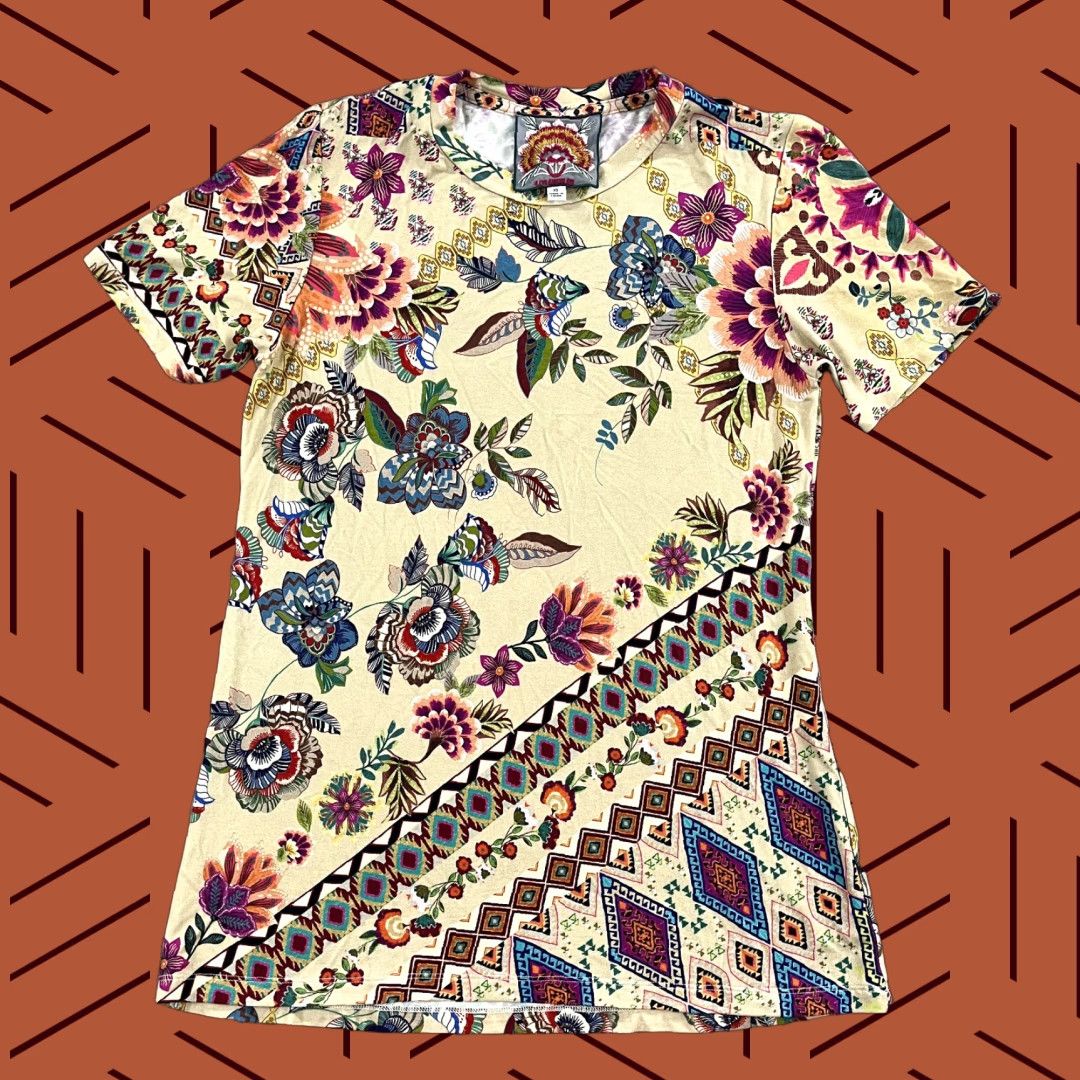 Johnny Was JOHNNY WAS Zakis Blouse Women XS Floral Crewneck Bamboo Stretch Short Sleeve Size XS / US 0-2 / IT 36-38 - 1 Thumbnail