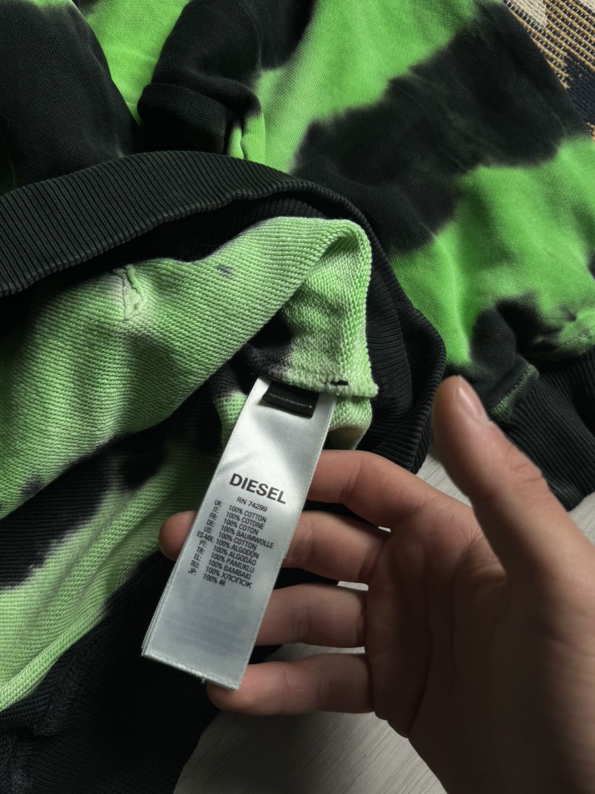 Diesel Diesel Teen Reflective Print Tie-Dye Hoodie Size US S / EU 44-46 / 1 - 9 Thumbnail