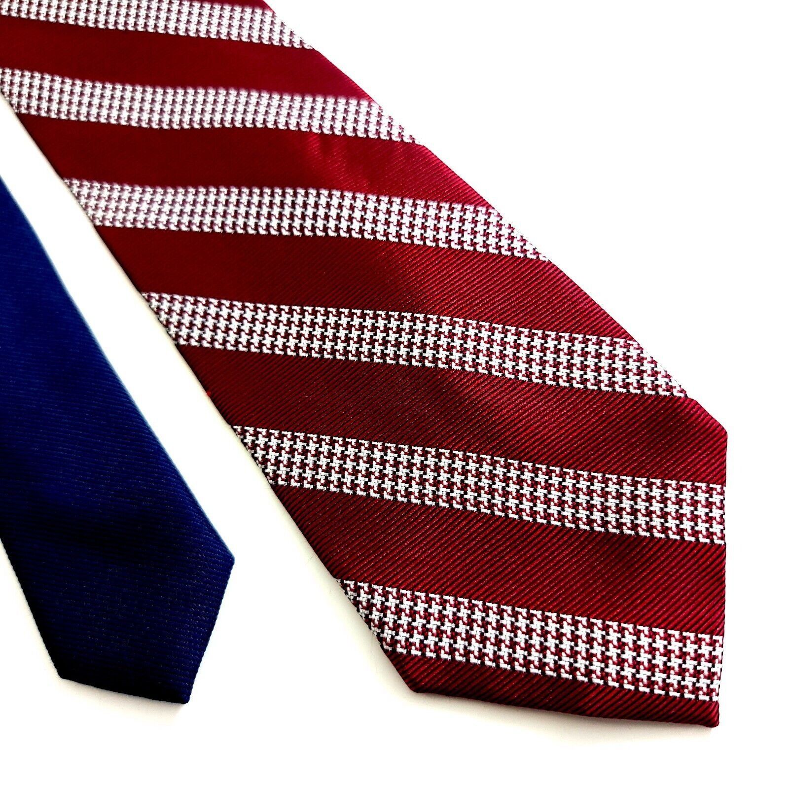 Tommy Hilfiger Tommy Hilfiger Red White Striped Plaid Woven Skinny Silk Tie Size ONE SIZE - 1 Thumbnail