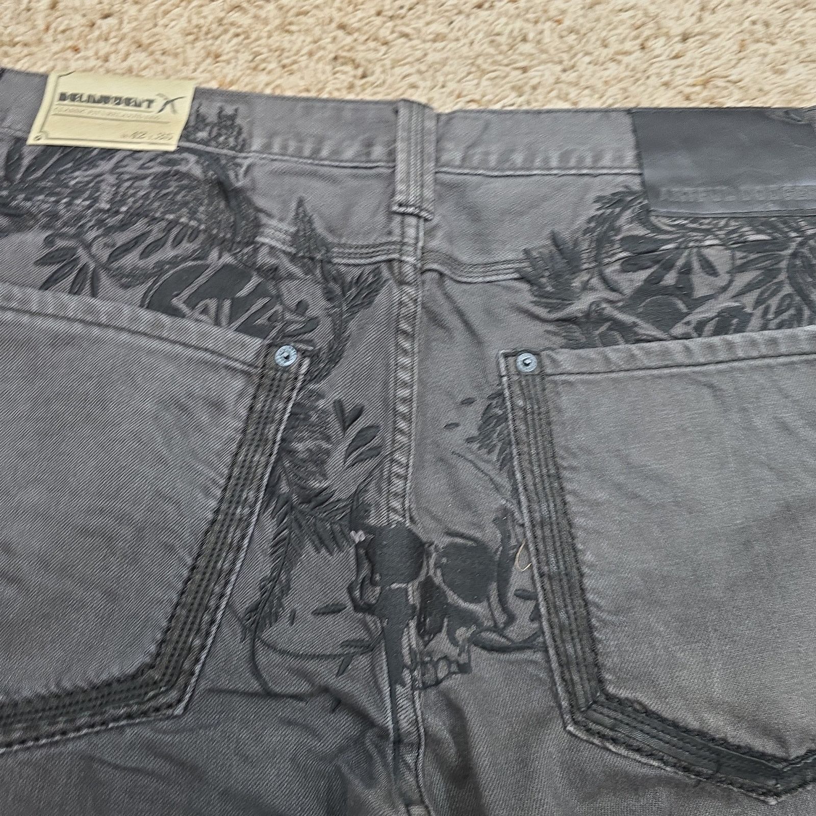 Artful Dodger Deadstock Y2K Artful Dodger Gray Black Skull Jeans 42 NWT Size US 42 / EU 58 - 3 Thumbnail