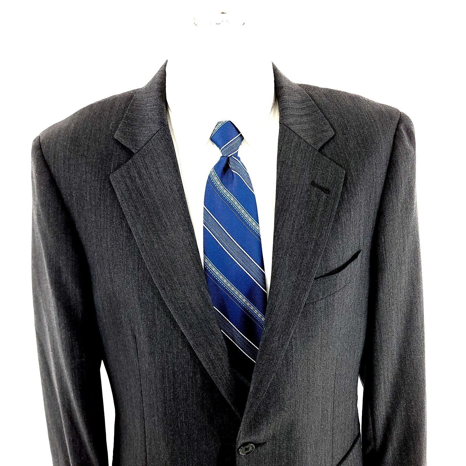 Jos. A. Bank Jos A Bank Signature Wool 2 Button Blazer 40R Gray Herringbo Size 40R - 1 Thumbnail