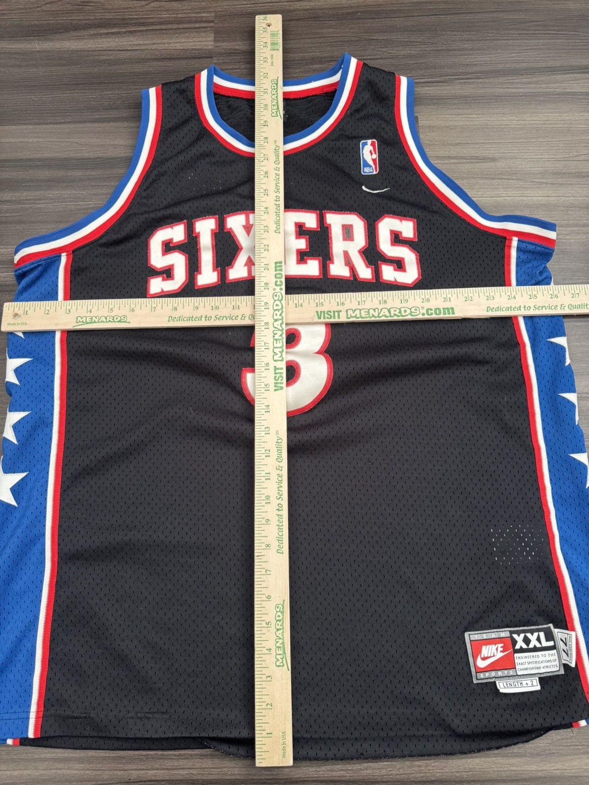 Nike Vintage 76ers Sixers Allen Iverson #3 NBA Stitched Jersey Size US XXL / EU 58 / 5 - 8 Thumbnail