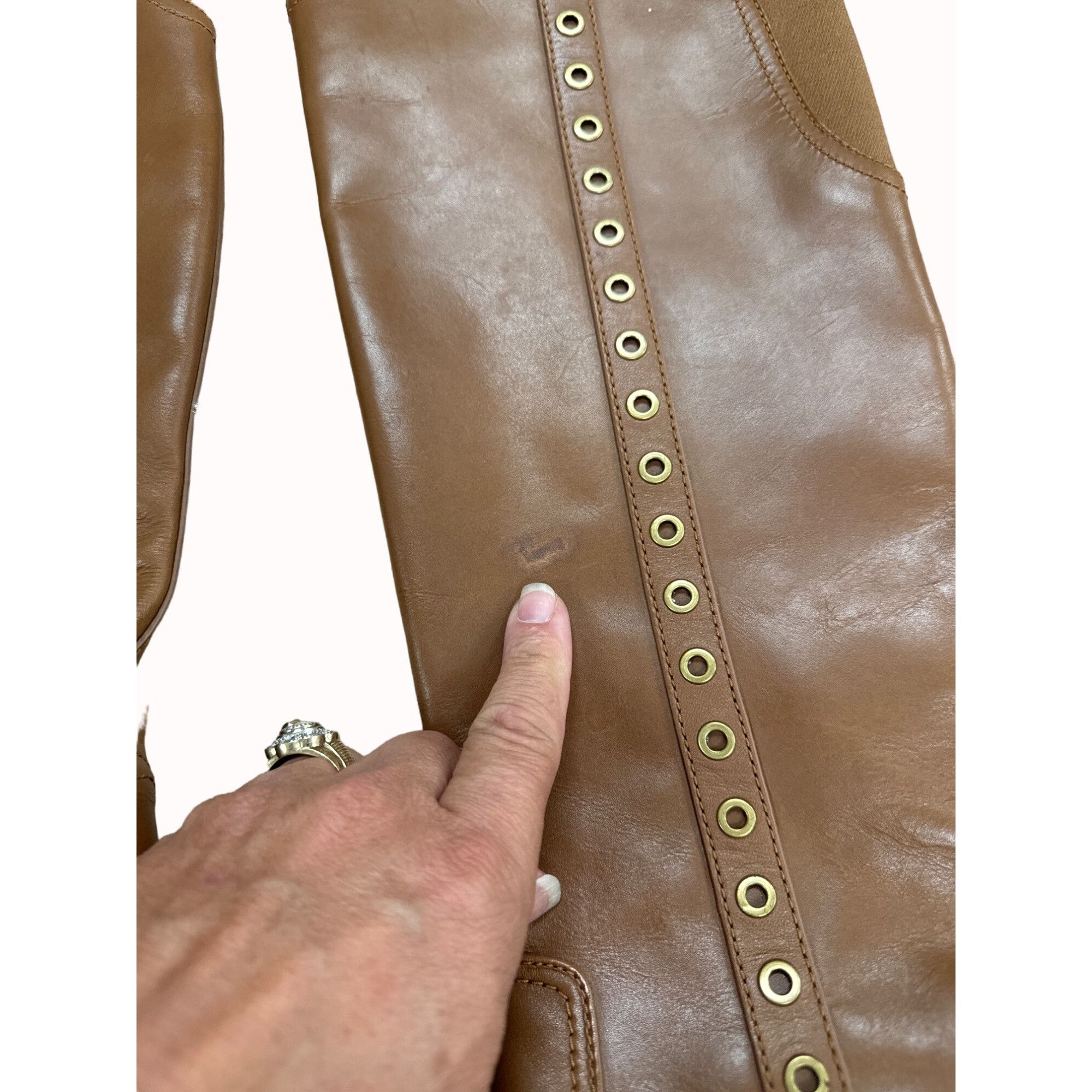 Michael Kors Michael Kors women’s over knee brown studded leather boots s Size US 10 / IT 40 - 9 Thumbnail
