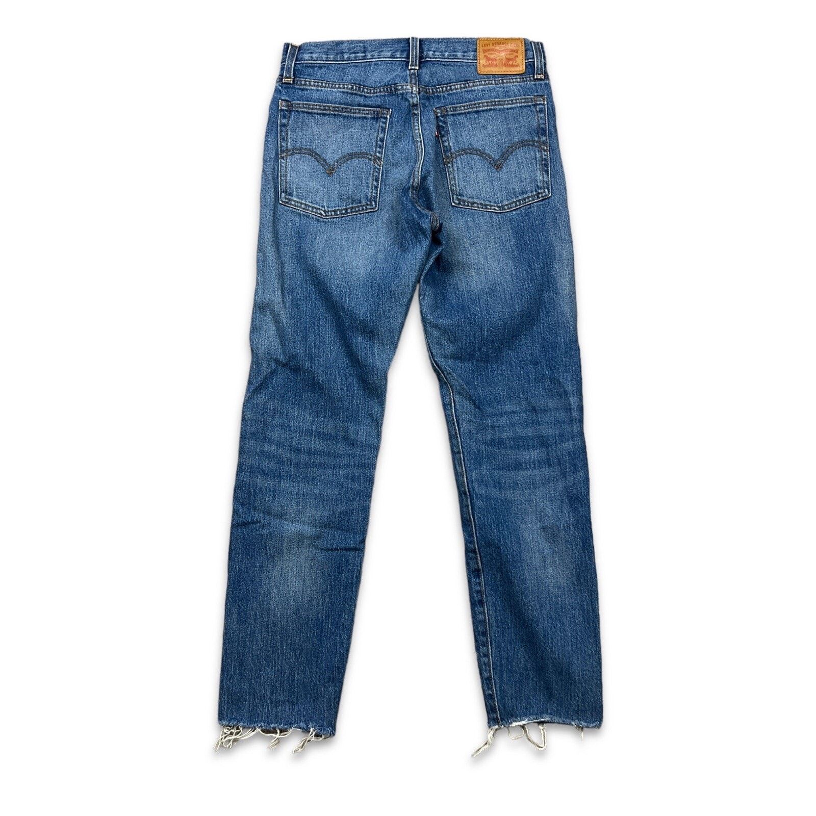 Levi's × Vintage Levi's Jeans 29x27 White Oak Medium Wash Distressed Frayed Size US 29 - 4 Thumbnail