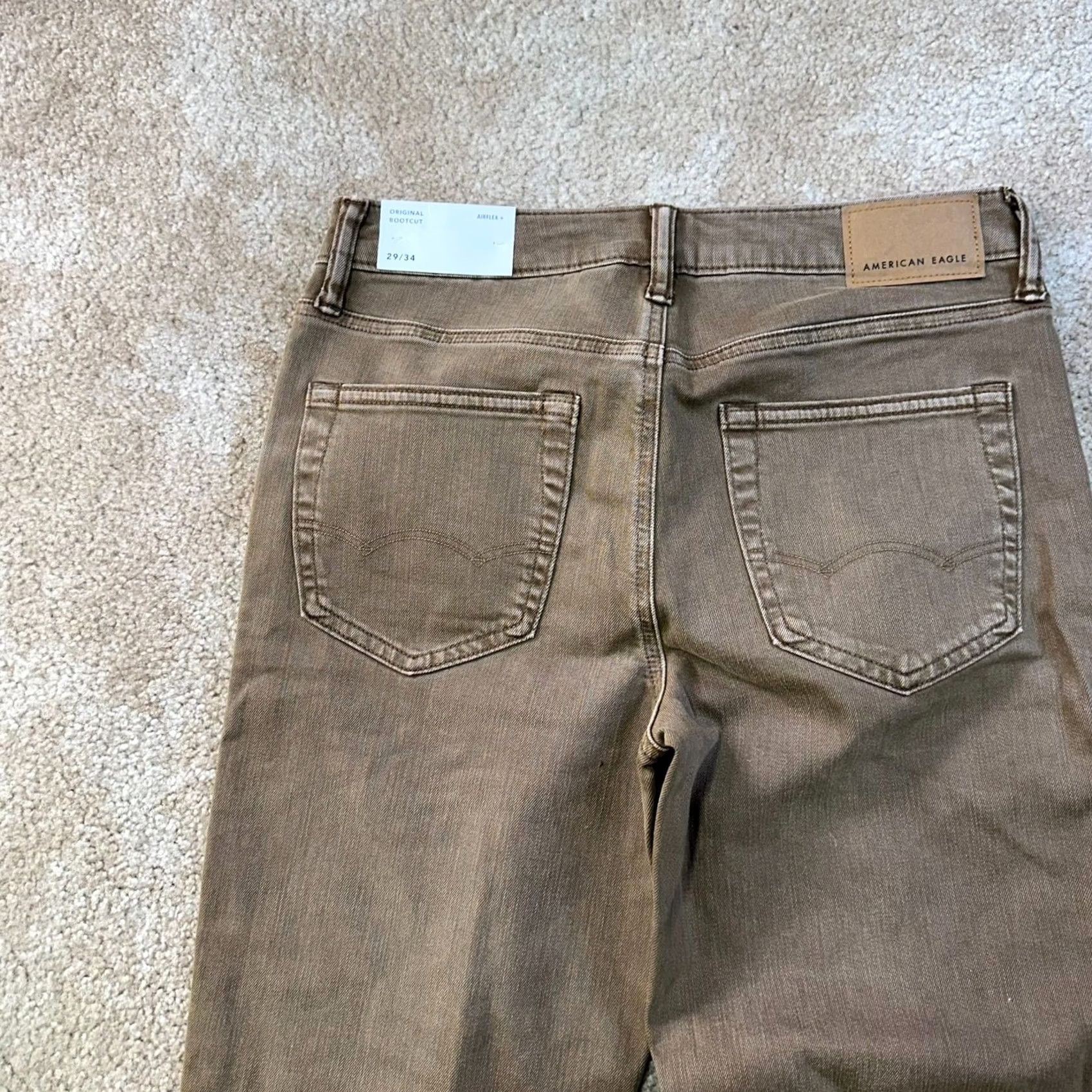 American Eagle Outfitters American Eagle Outfitters Original Bootcut Jeans Men's 29x34 Jeans Brown 5-Pocket Stretch Denim Regular Inseam 34" Size US 29 - 6 Thumbnail