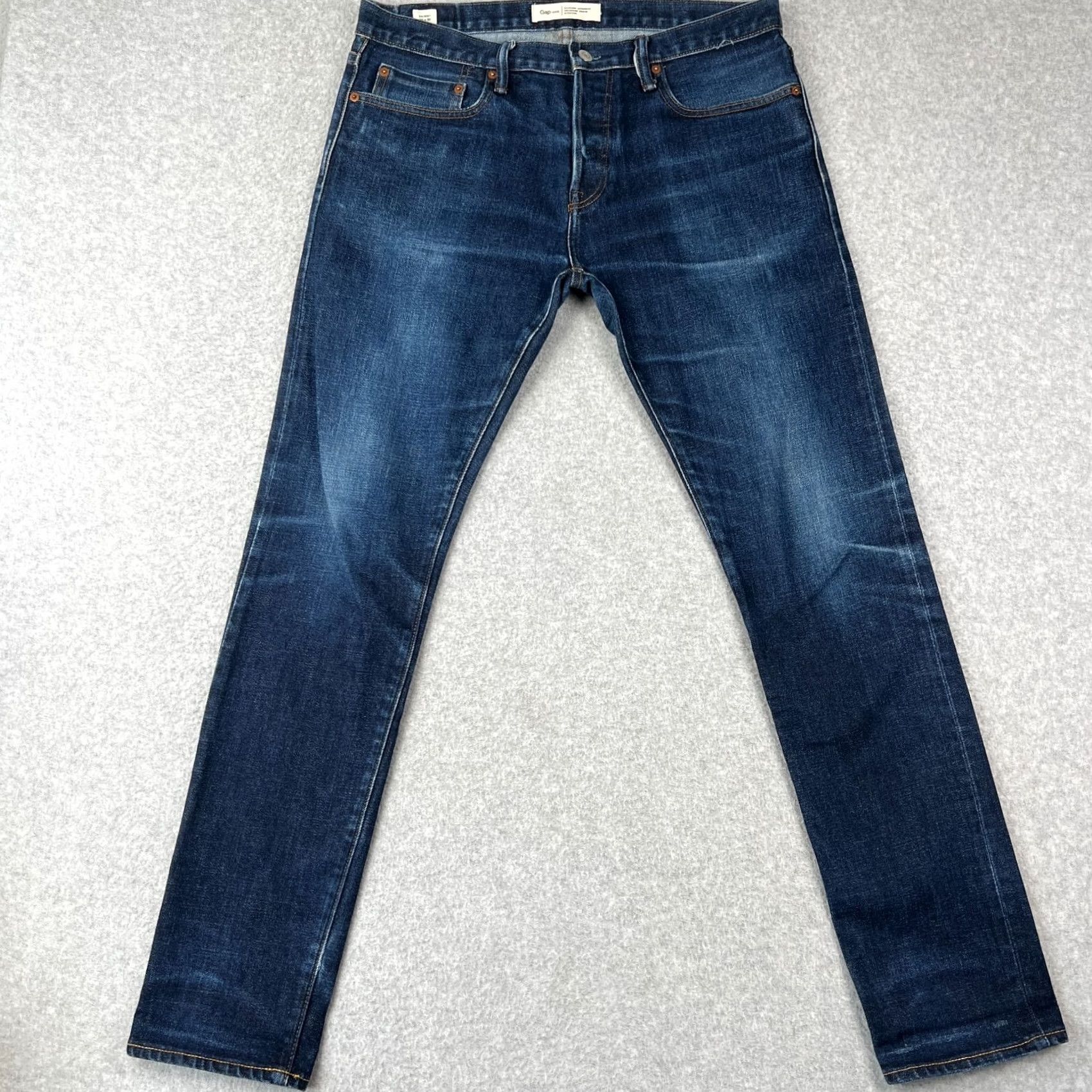 Gap Gap 1969 Jeans Skinny Fit Denim 34x32 Mens Blue Size US 34 / EU 50 - 2 Thumbnail