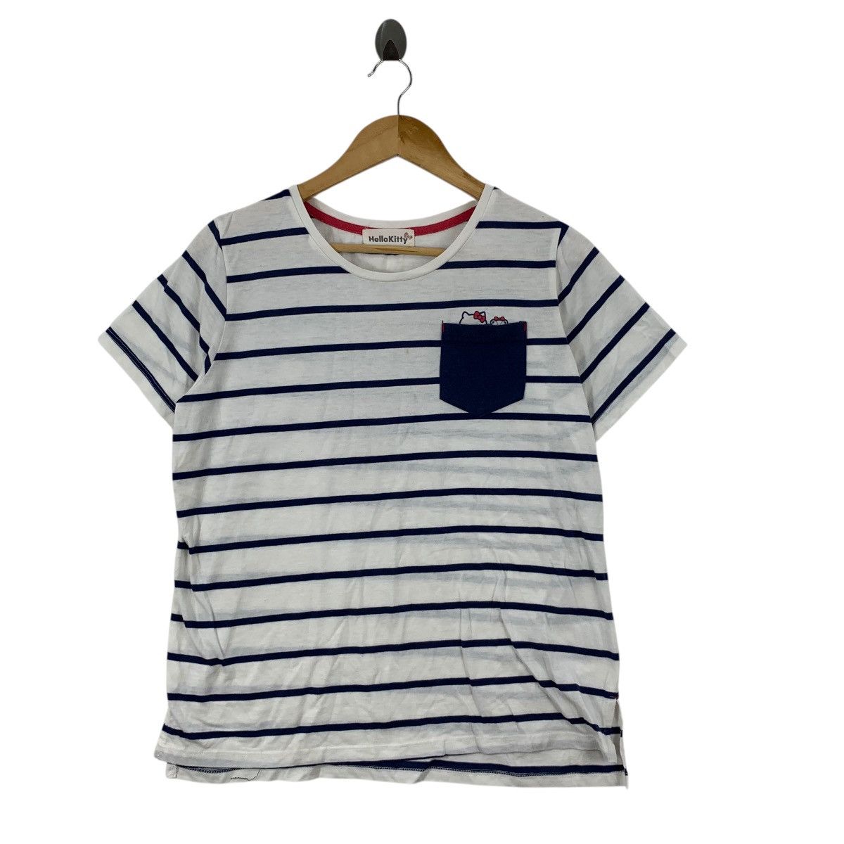 Anime HELLO KITTY SANRIO Striped Pocket Cartoon Tee Shirt Top Size S / US 4 / IT 40 - 4 Thumbnail
