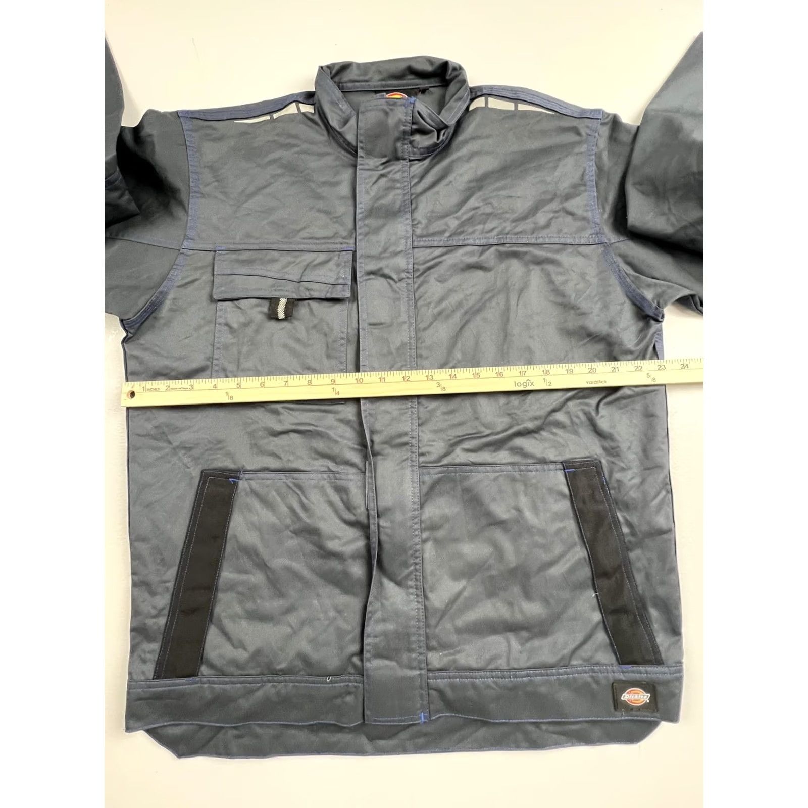 Dickies Dickies Jacket Mens XL Gray Canvas Windbreaker Reflective Full Zip Workwear Size US XL / EU 56 / 4 - 4 Thumbnail