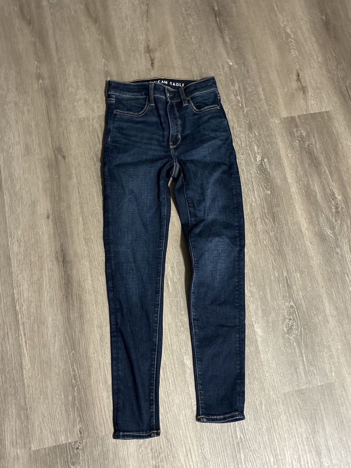 American Eagle Outfitters Women's American Eagle Super Highrise Jegging Dark Blu Denim Size 24" / US 00 / IT 34 - 1 Thumbnail