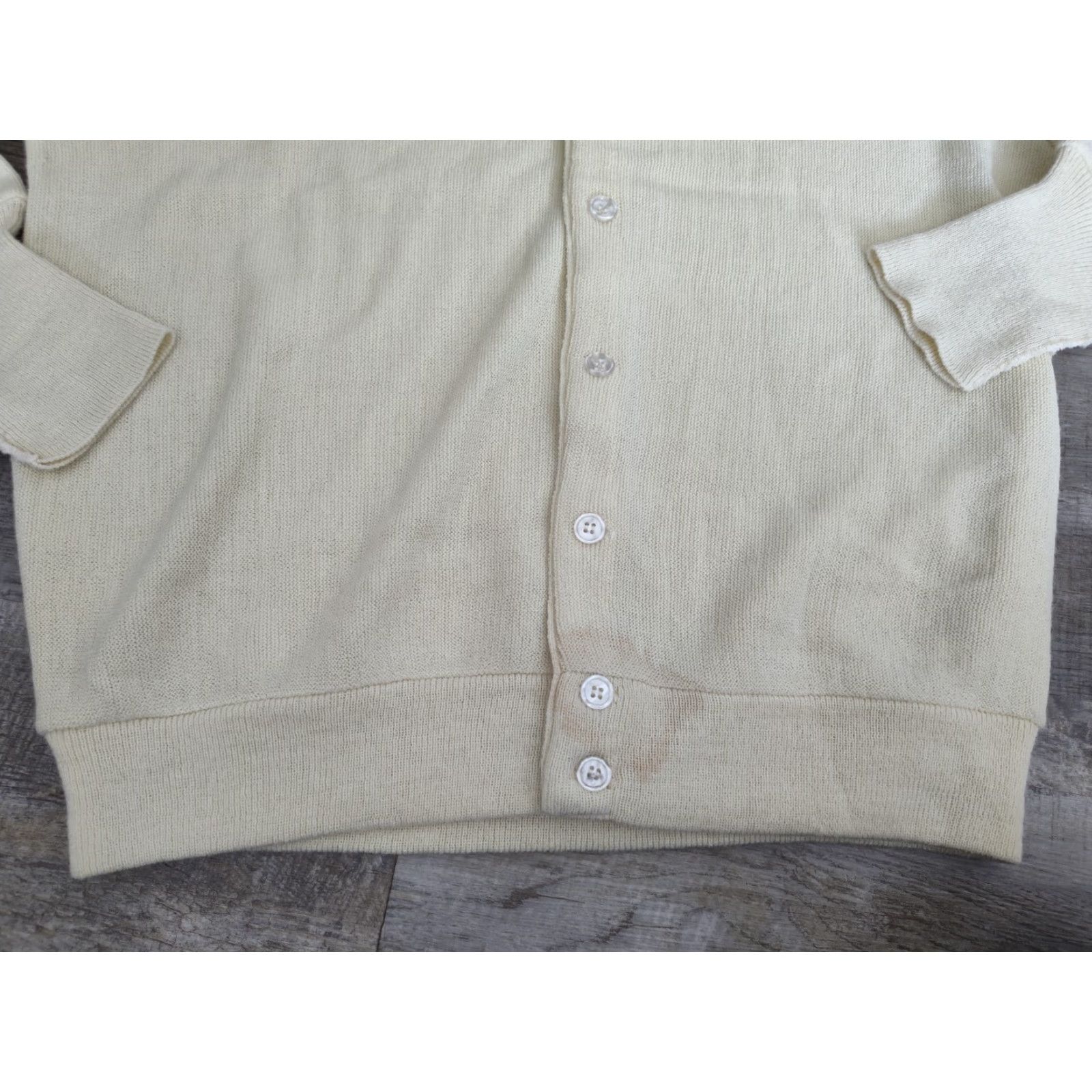 PGA Tour VINTAGE PGA TOUR Men's Sweater Cardigan L Ivory Knit Button Up 80s 90s USA Made Size US L / EU 52-54 / 3 - 2 Thumbnail