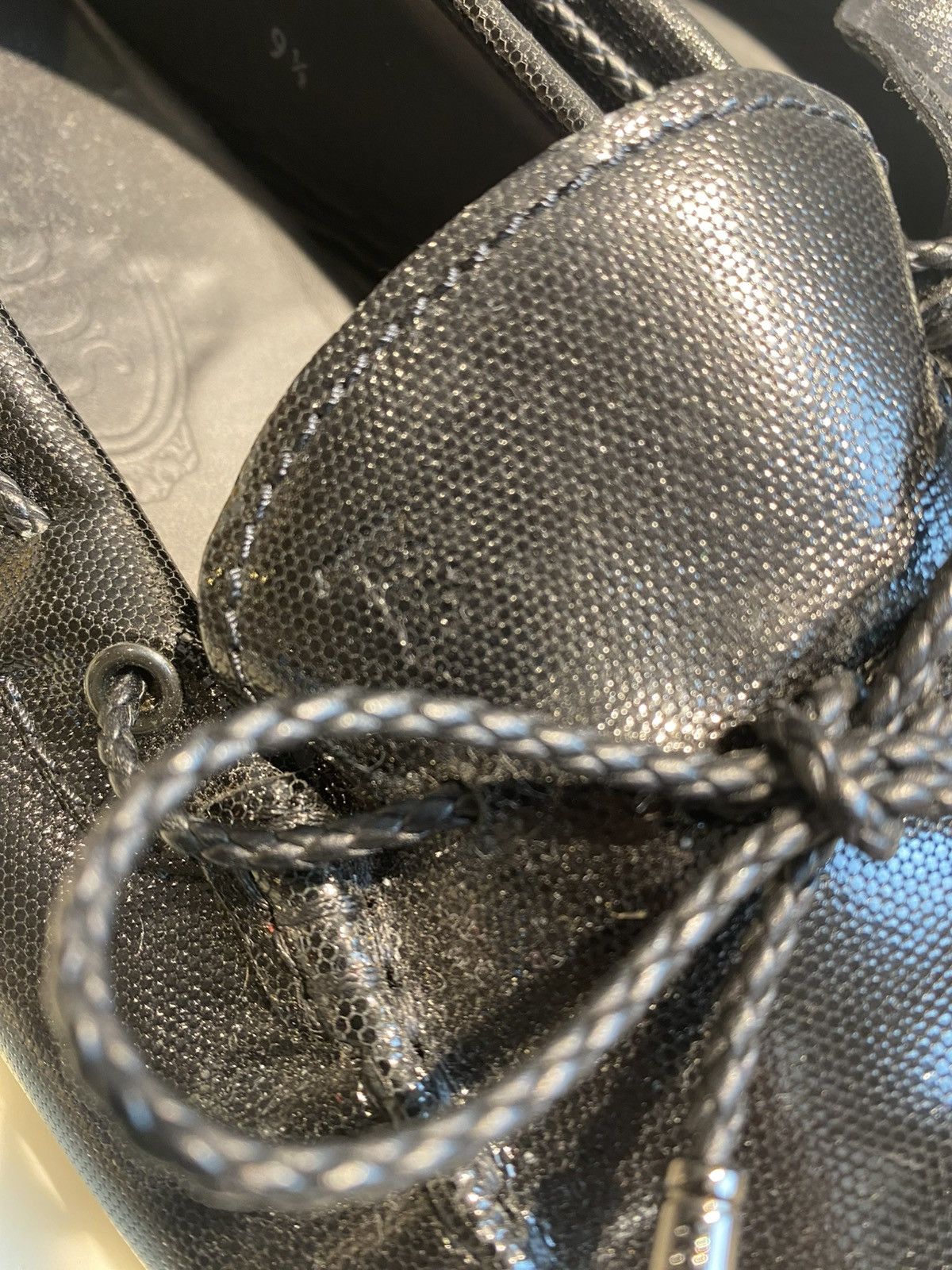 Tod's TODS TEXTURED LEATHER BOW LOAFERS Size US 10.5 / EU 43-44 - 9 Thumbnail