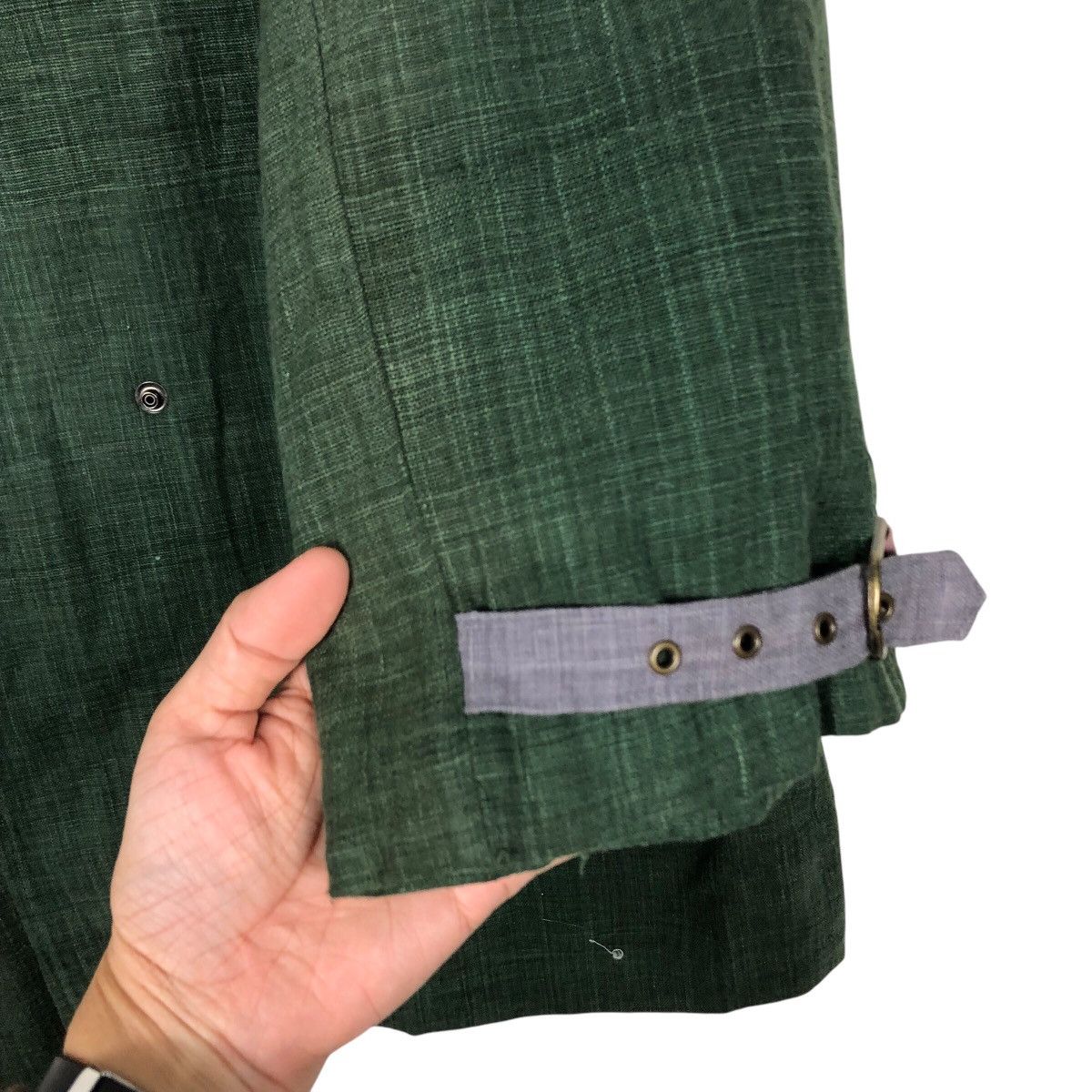 Issey Miyake 📌Rich Green Vintage Jacket Comme Se Soir Buckle Size US M / EU 48-50 / 2 - 17 Thumbnail