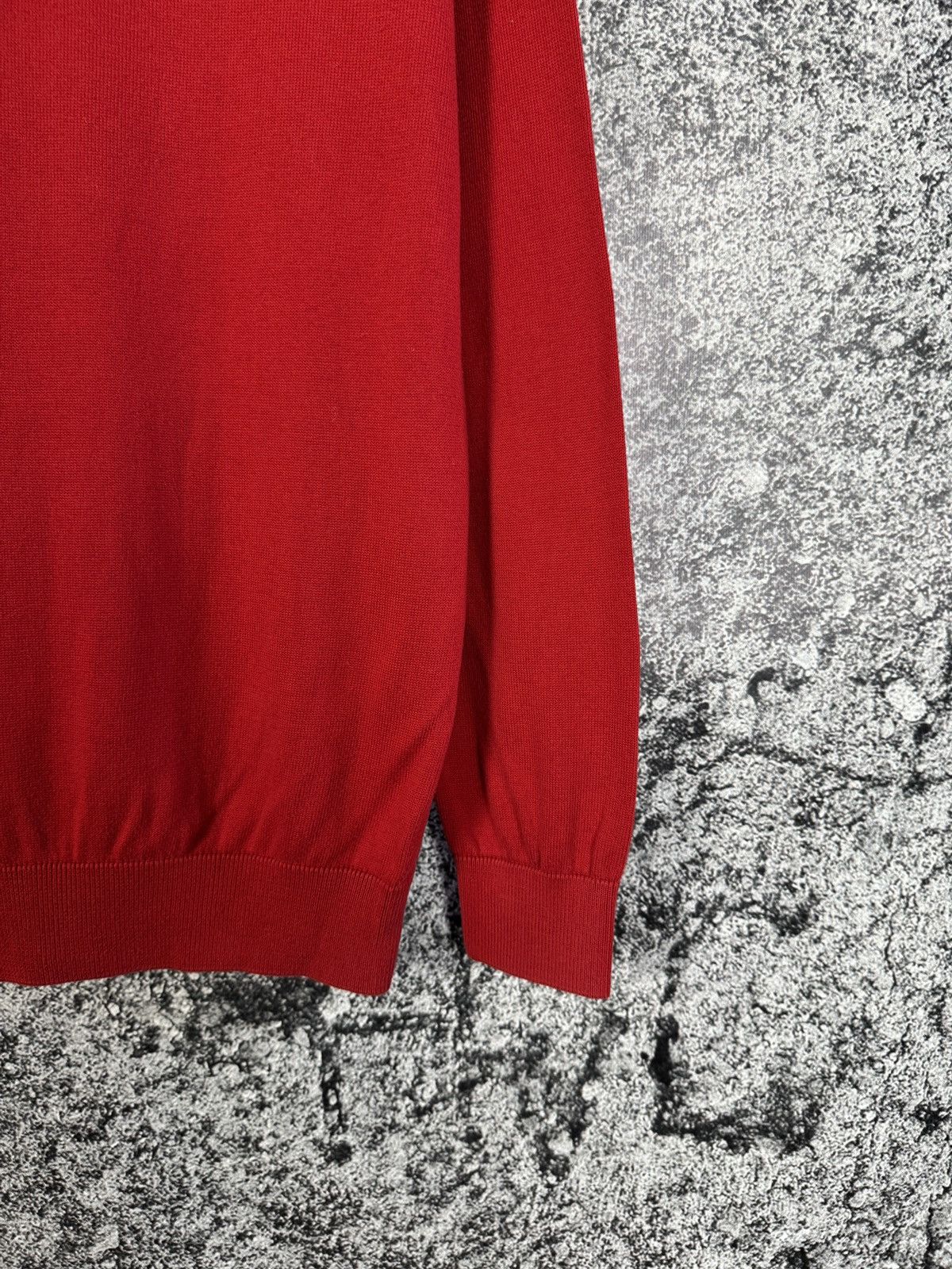 Lacoste Men’s Lacoste V-Neck Red Sweater Pullover Size 5 (Large) Size US L / EU 52-54 / 3 - 15 Thumbnail