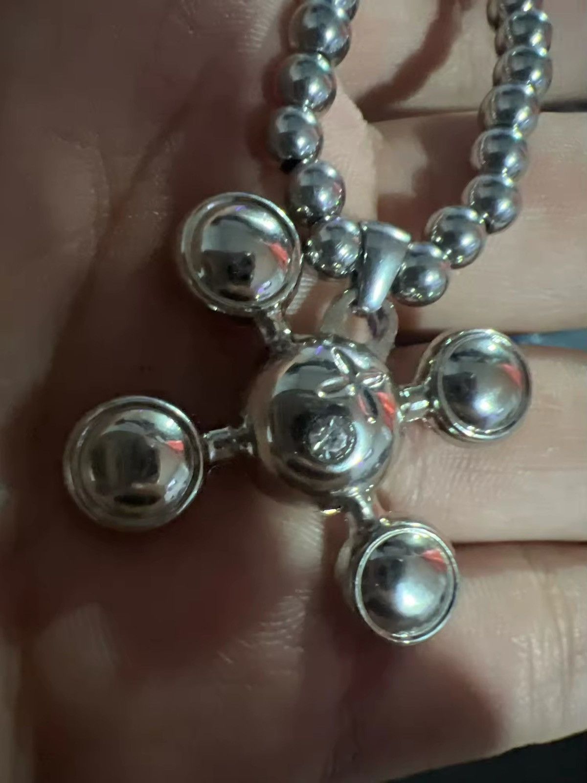 Jewelry Round Bead Chain Quadangle Ball Pendant Size ONE SIZE - 8 Thumbnail