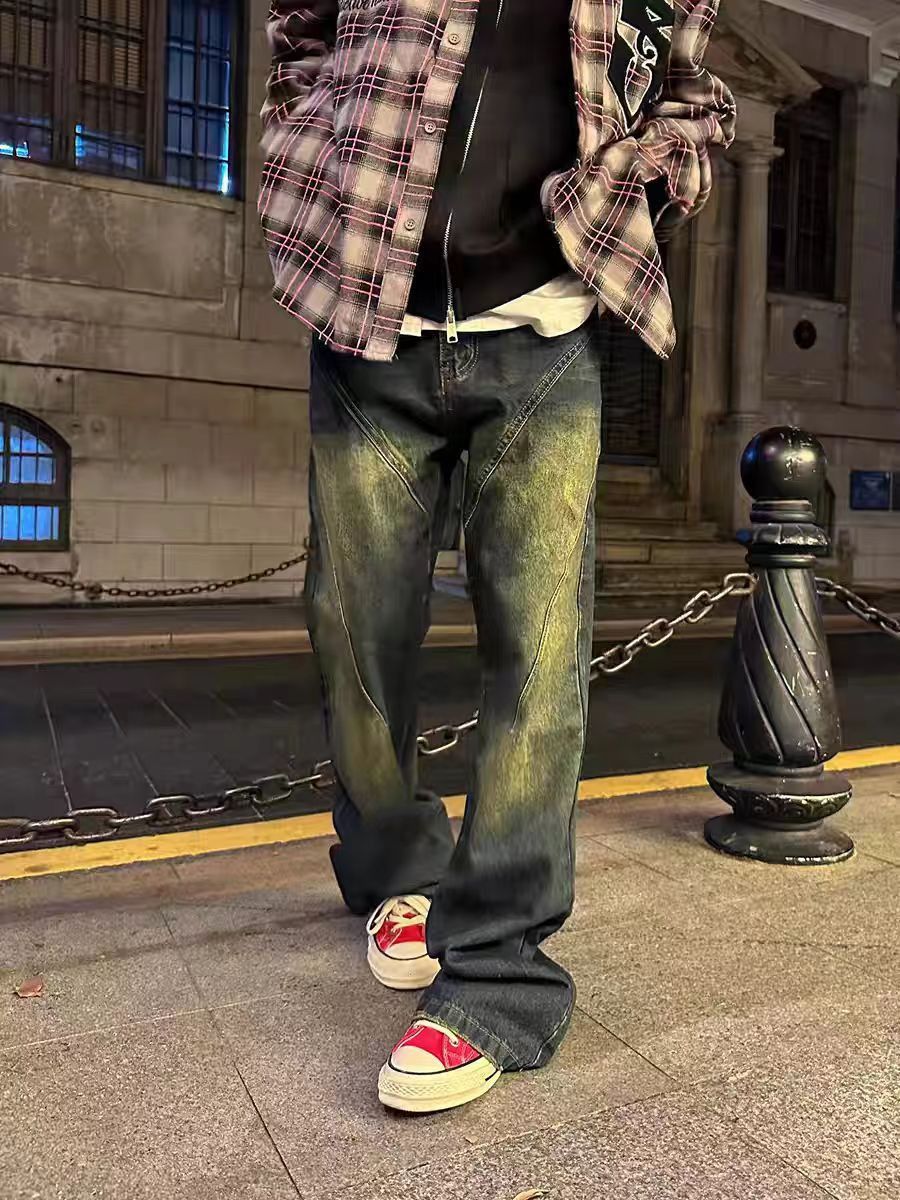 Japanese Brand × Vintage Vintage street spliced washed and faded micro flare jeans Size US 30 / EU 46 - 6 Thumbnail