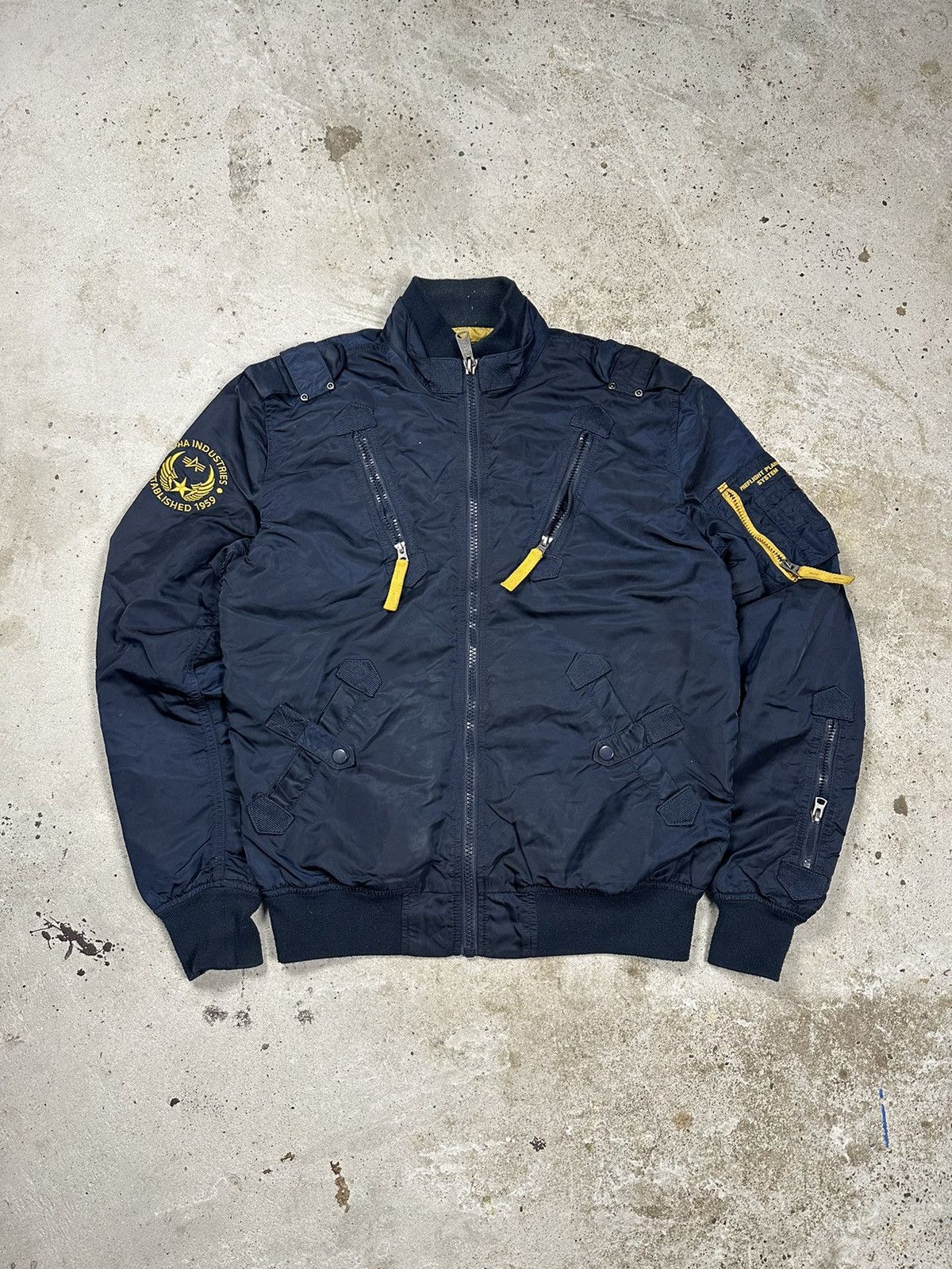 image of Alpha Industries Bomber Jacket Falcon Ii Navy, Men's (Size Large)
