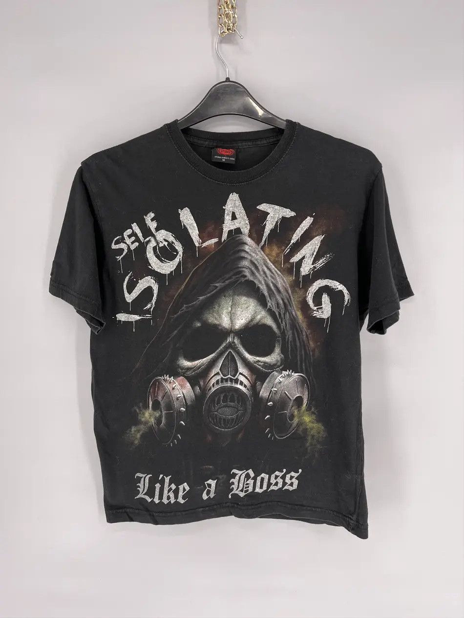 Band Tees × Vintage Vintage Y2K spiral skull like a boss lockdown 2020 Dead Face Size US M / EU 48-50 / 2 - 2 Thumbnail