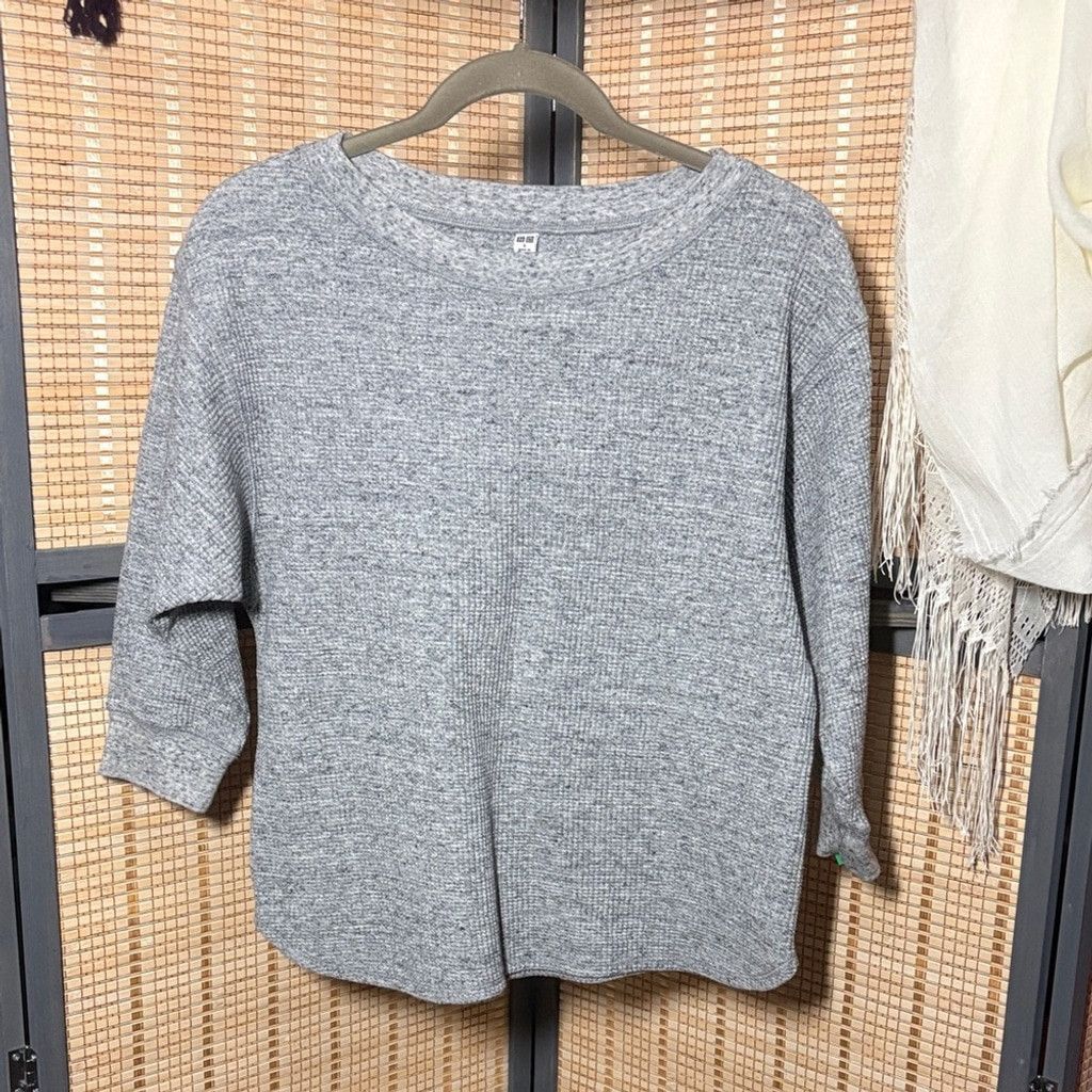 Uniqlo UNIQLO Gray Ribbed Sweater Size S / US 4 / IT 40 - 1 Thumbnail