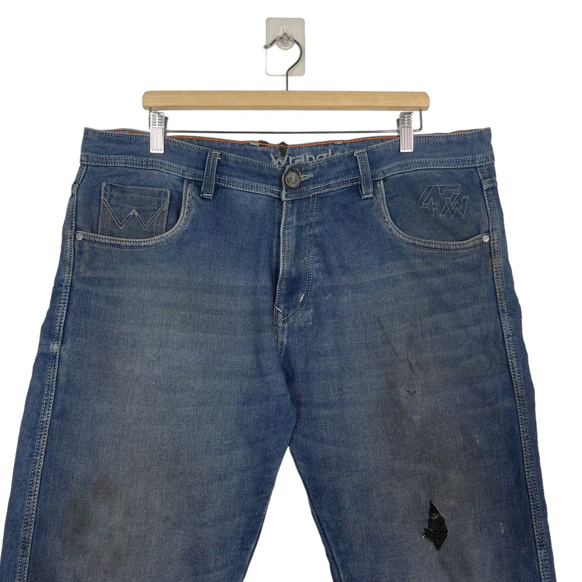 If Six Was Nine Wrangler Stone Wash Zipper Fly Denim Jeans W40 Size US 40 / EU 56 - 3 Thumbnail