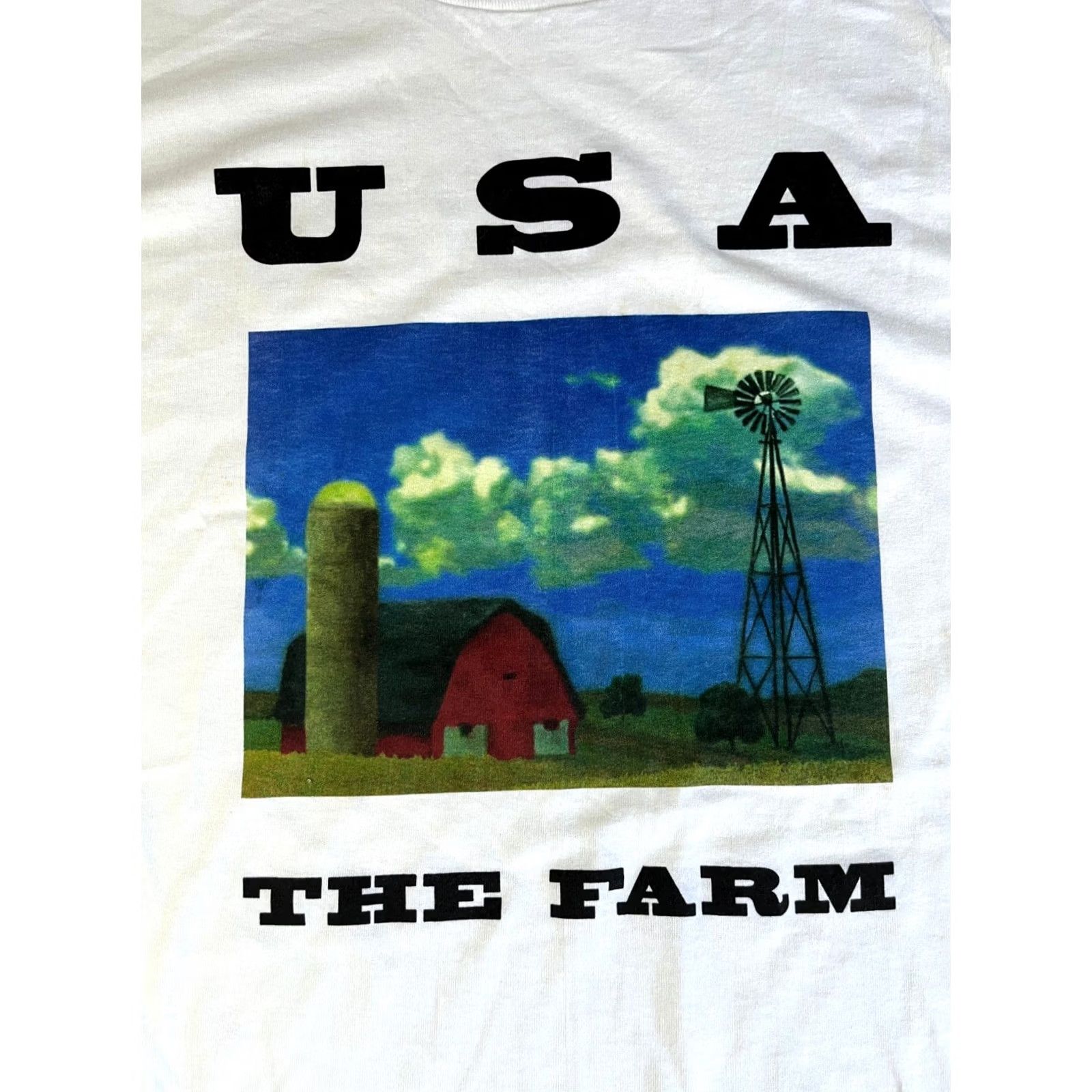 Fruit Of The Loom VINTAGE Fruit of the Loom The Farm USA T-Shirt Unisex Adults XL White Crew Neck Short Sleeve Size US XL / EU 56 / 4 - 4 Thumbnail
