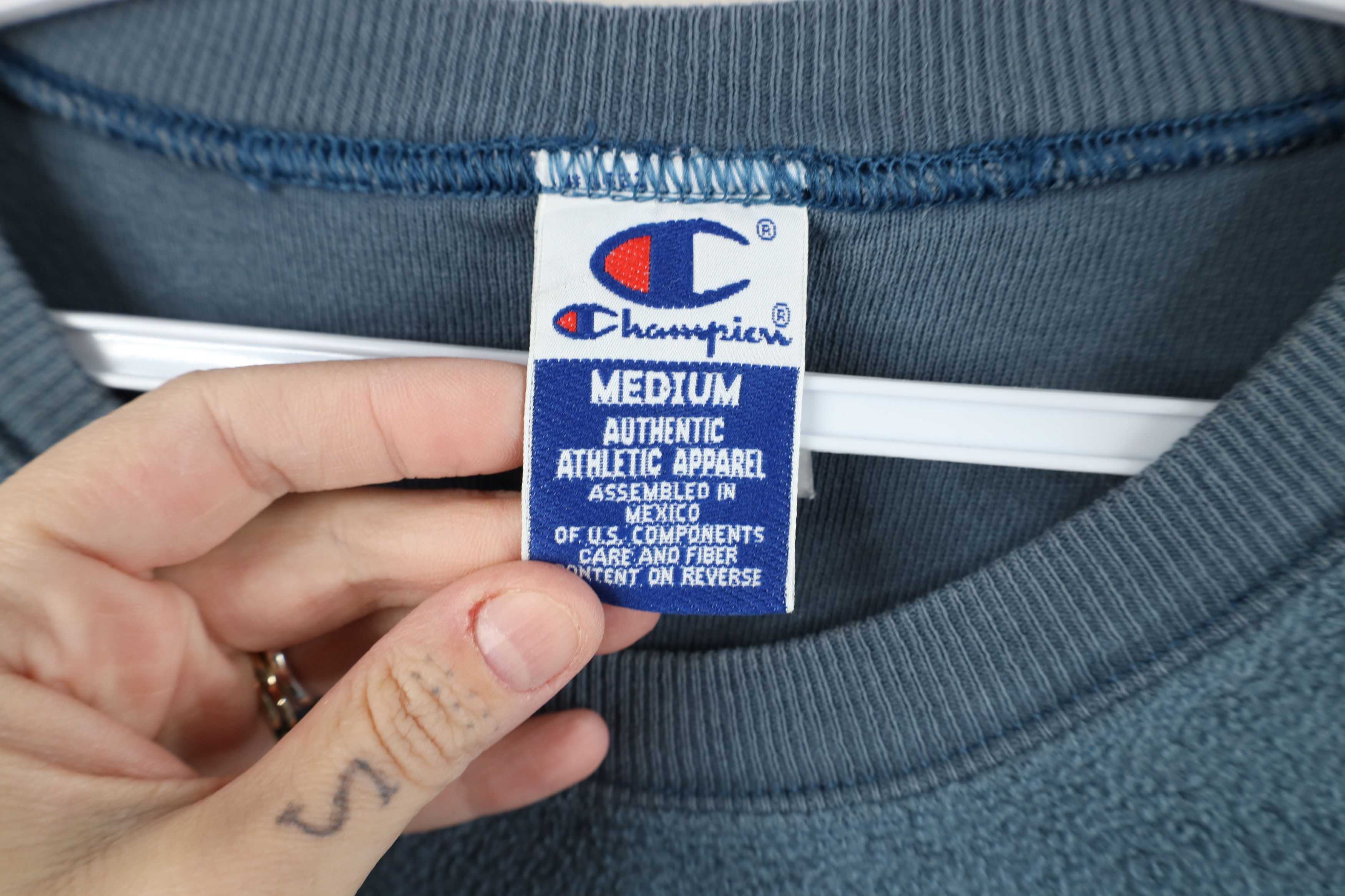 Champion Vintage 90s Champion Spell Reverse Fleece Sweatshirt Teal Size US M / EU 48-50 / 2 - 8 Thumbnail