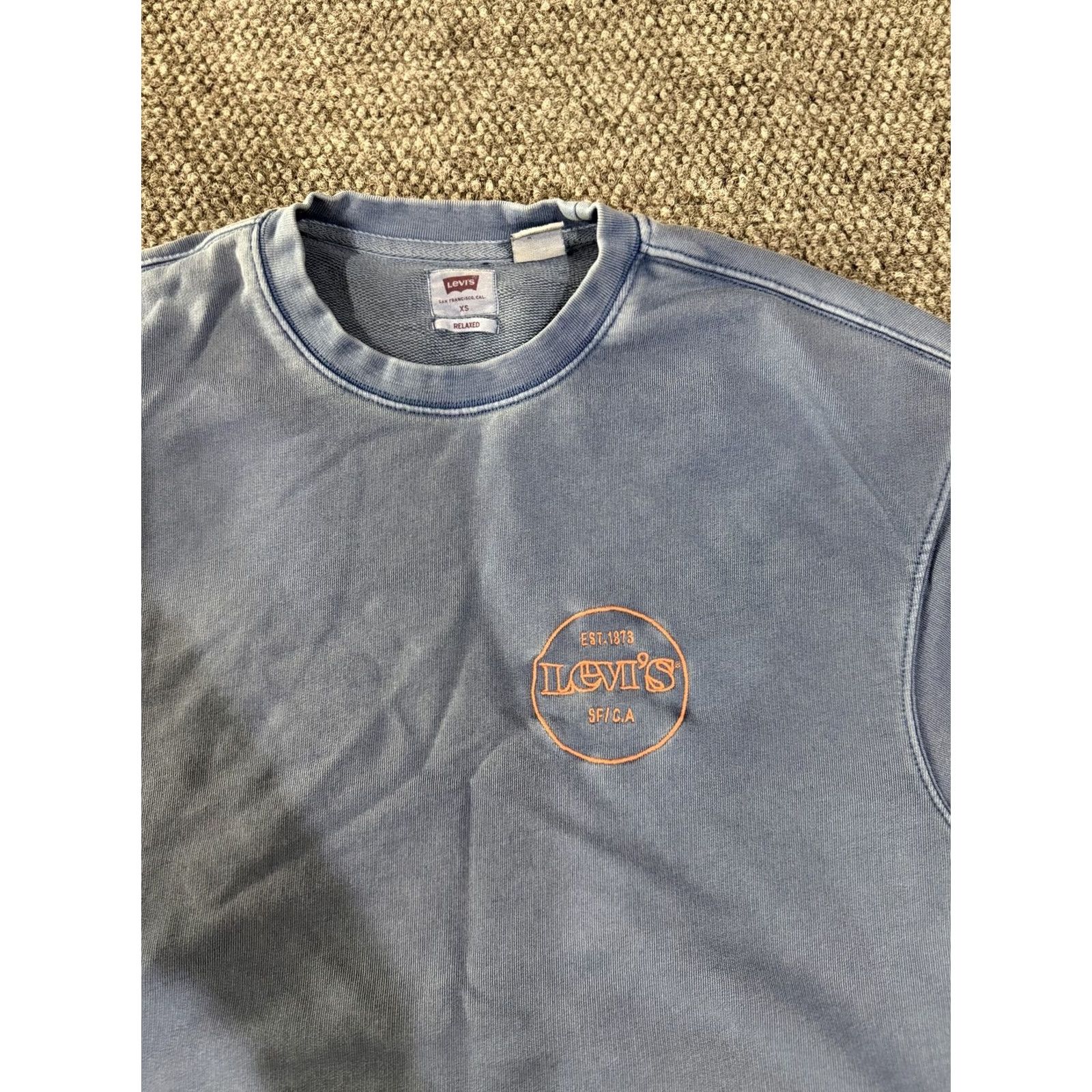 Levi's Levi's Sweatshirt Mens XS Blue Crewneck Pullover Logo Graphic Cotton Relaxed Size US XS / EU 42 / 0 - 3 Thumbnail