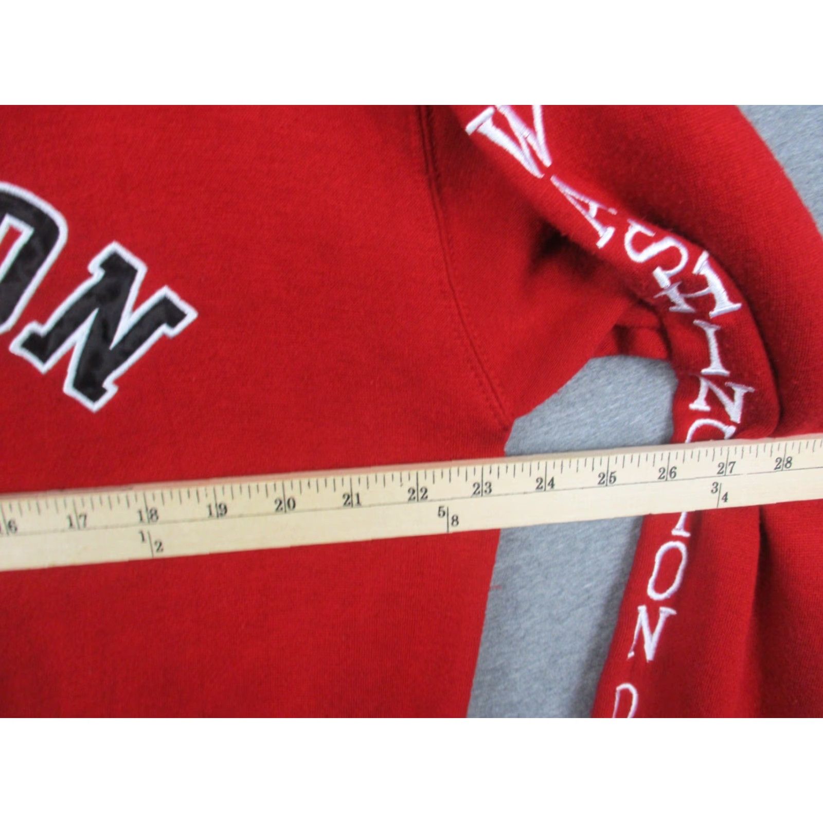 Vintage Washington DC Hoodie Adult Large Red Hooded Fleece USA Sweater Sweatshirt Embroidered DC Men Regular Pockets Crew Neck Pullover Size US L / EU 52-54 / 3 - 6 Thumbnail