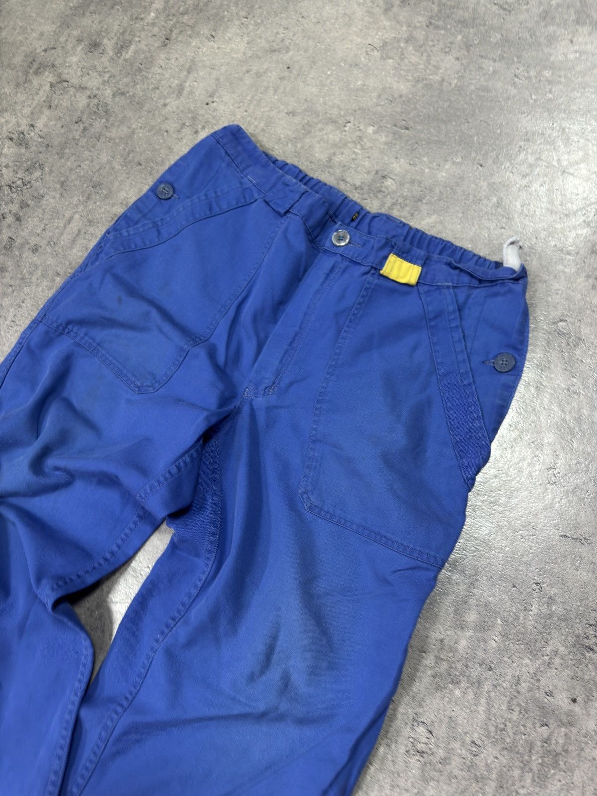 Le Laboureur × Vintage TRASHED Cropped 70s Swiss Workwear Pants Vintage Workwear Size US 36 / EU 52 - 3 Thumbnail