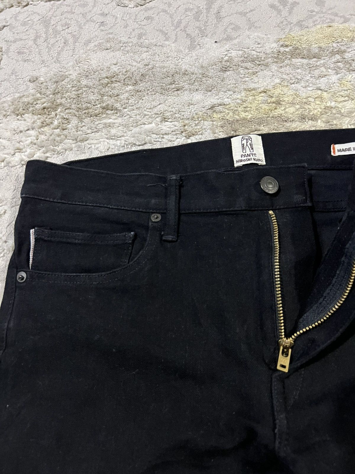 KATO Hiroshi Kato 14oz Selvaged Denim The Pen Slim Black Raw Jean Size US 34 / EU 50 - 6 Thumbnail