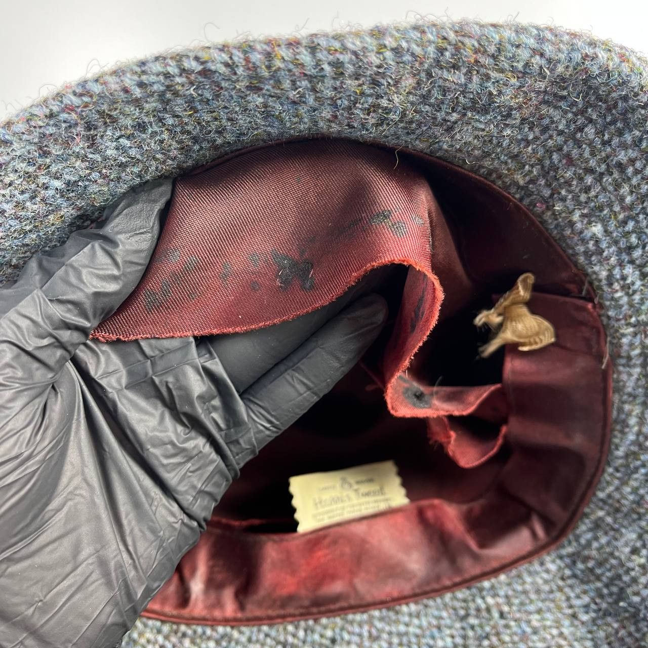 Harris Tweed Harris Tweed Grey Wool Vintage Hat Bowler Roll Brim Size ONE SIZE - 8 Thumbnail