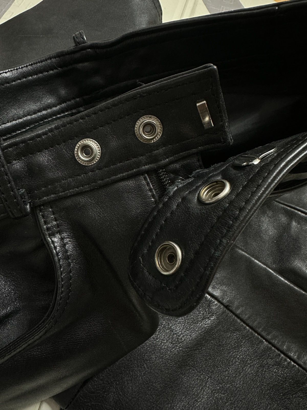 Other Vintage Polo Heavy Leather Lace-Up Pants Black size 38 Size 27" / US 4 / IT 40 - 10 Thumbnail