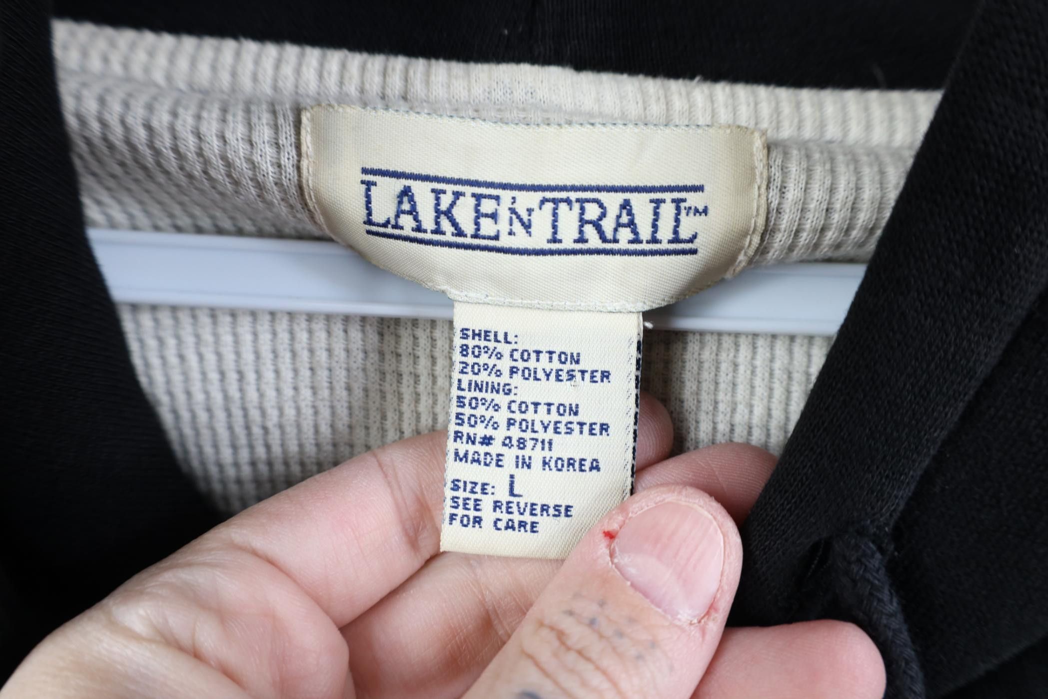 Vintage Vintage 90s Streetwear Thermal Waffle Knit Lined Hoodie Size US L / EU 52-54 / 3 - 10 Thumbnail