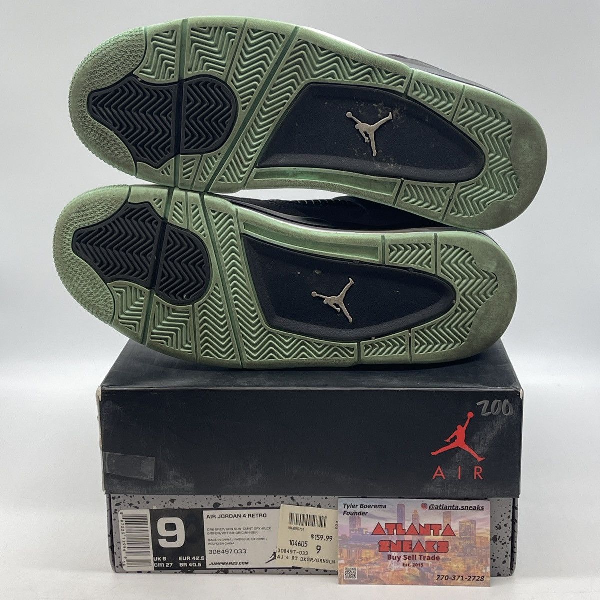 Jordan Brand Air Jordan 4 green glow Size US 9 / EU 42 - 7 Thumbnail