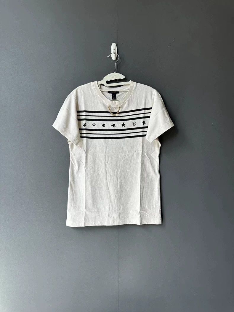 Louis Vuitton Louis Vuitton White Chain Star Short Sleeve 2501-Nextarrow Size US L / EU 52-54 / 3 - 1 Thumbnail