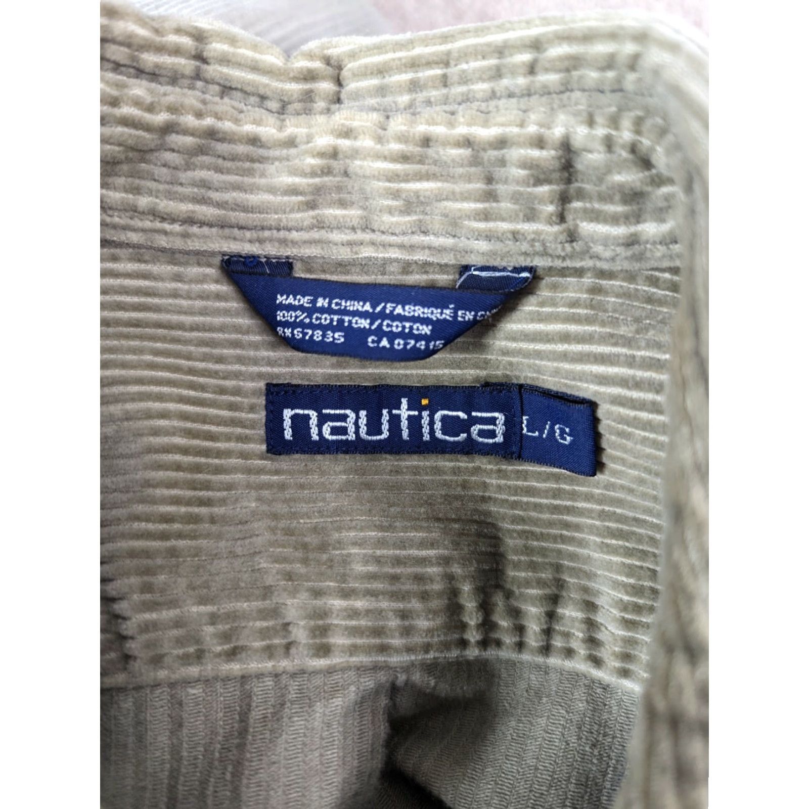 Nautica VINTAGE Nautica Corduroy Barn Shirt Heavy Jacket Coat 90s Beige Men L Shirt Jacket Mens Size US L / EU 52-54 / 3 - 3 Thumbnail