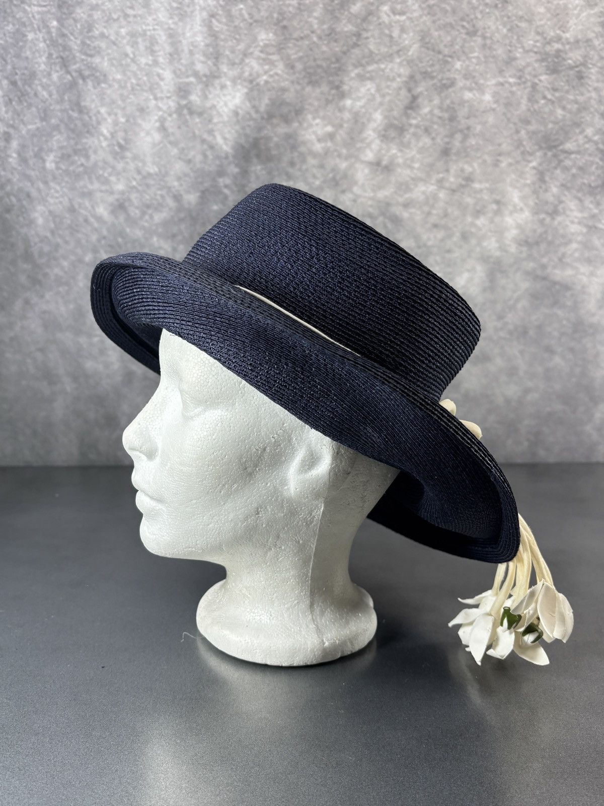 Yves Saint Laurent 1960s Yves Saint Laurent Hat Vintage YSL Straw Cap Floral Size ONE SIZE - 5 Thumbnail