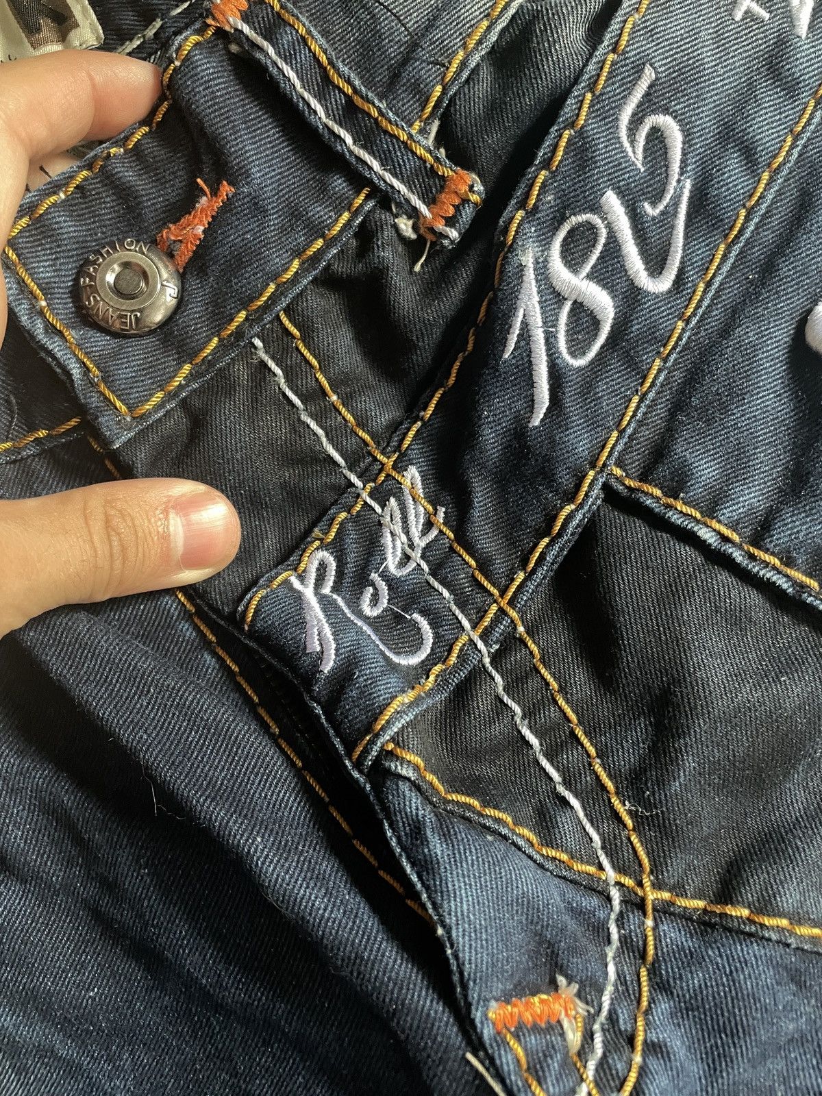 Vintage Archive Kosmo Lupo Jeans distressed y2k Denim pants Size US 37 - 13 Thumbnail