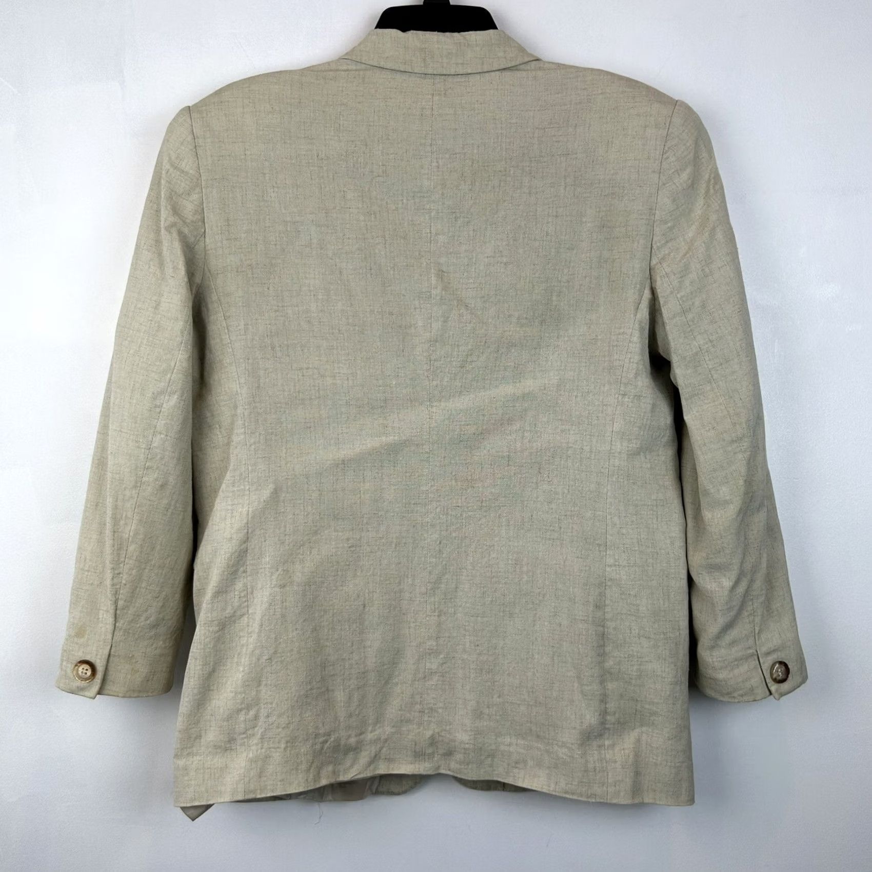 Pendleton Pendleton Blazer Womens M Ivory Linen Wool Lining Blazer USA Shoulder Pads Vintage No (Flaw) Size M / US 6-8 / IT 42-44 - 2 Thumbnail