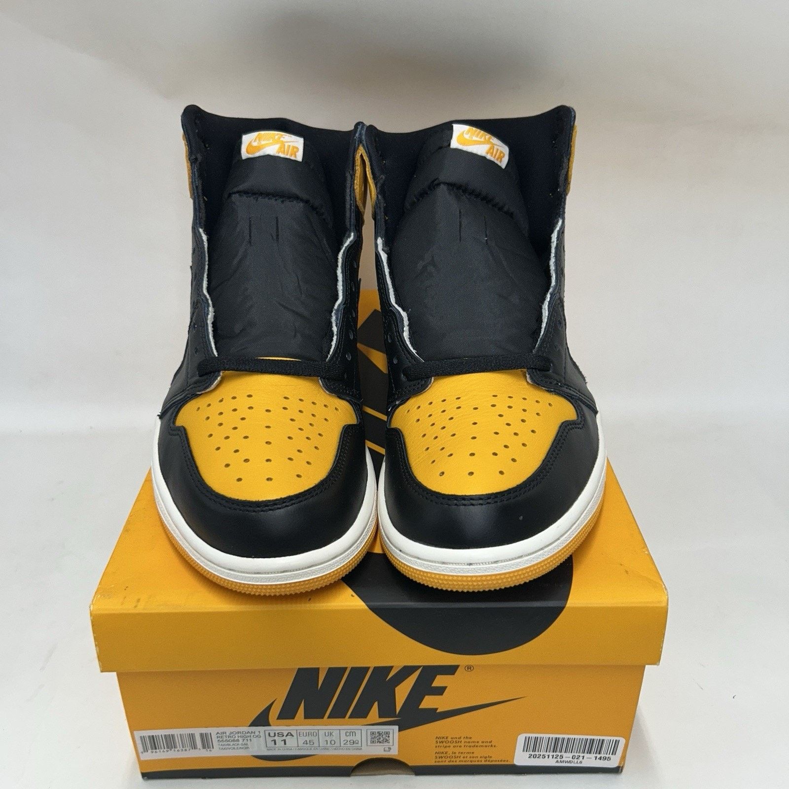 Jordan Brand Nike Air Jordan 1 Retro High OG “Taxi/Black-Sail” 555088-711 Size US 11 / EU 44 - 2 Thumbnail