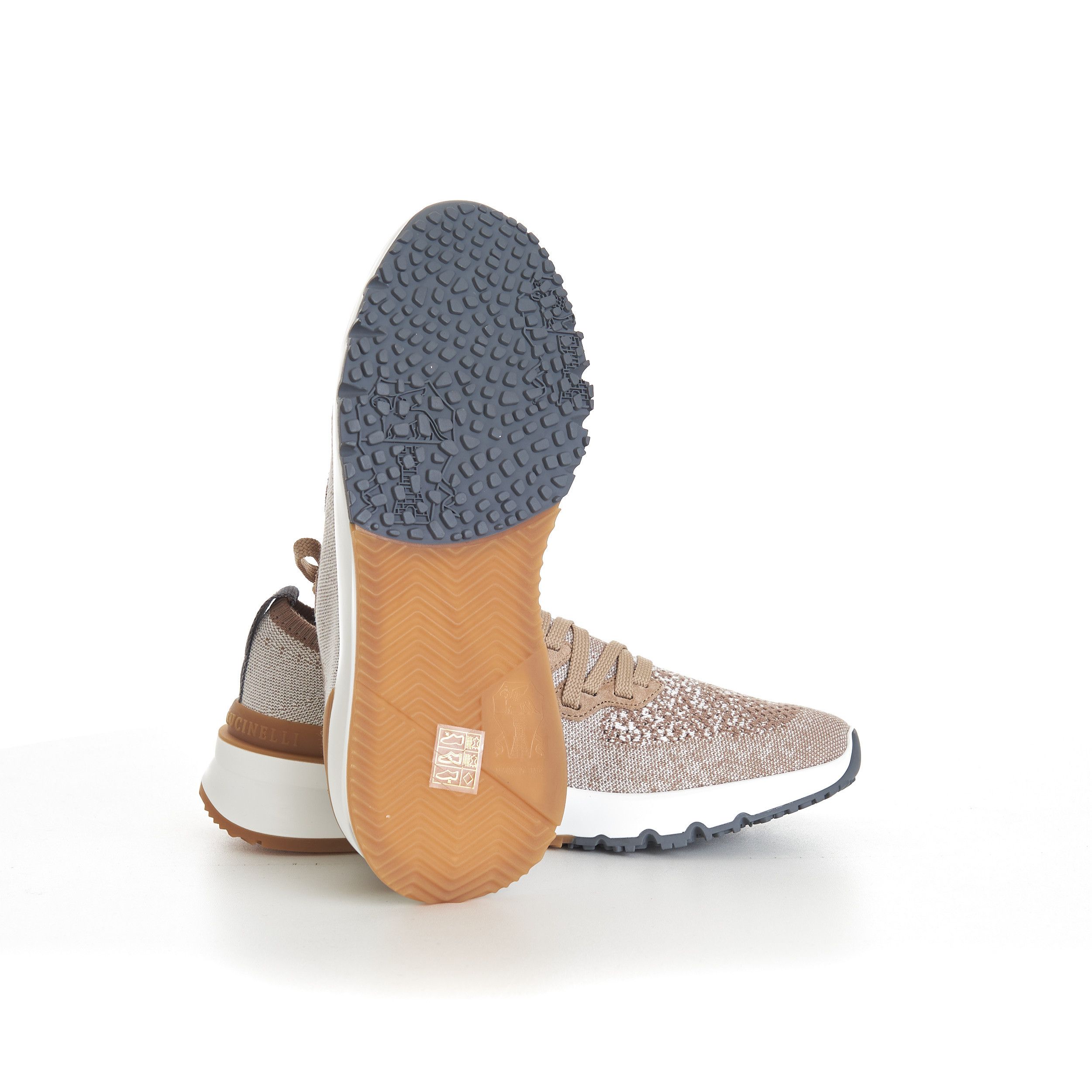 Brunello Cucinelli Beige Low Top Cotton Chiné Knit Runners Size US 12 / EU 45 - 10 Thumbnail
