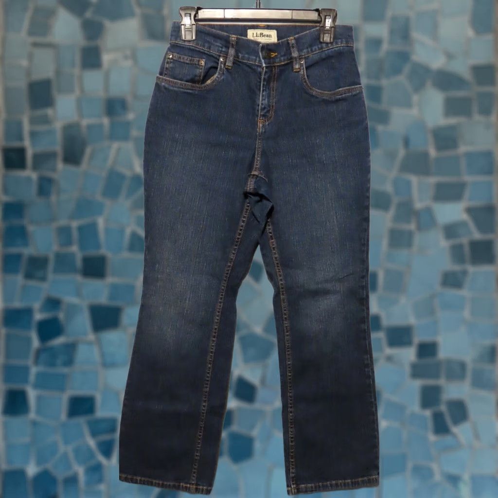Vintage LL Bean Jeans Women 6P Blue Denim Classic Fit Straight Leg 5-Pocket Zip Button Mid Rise Size 28" / US 6 / IT 42 - 1 Thumbnail