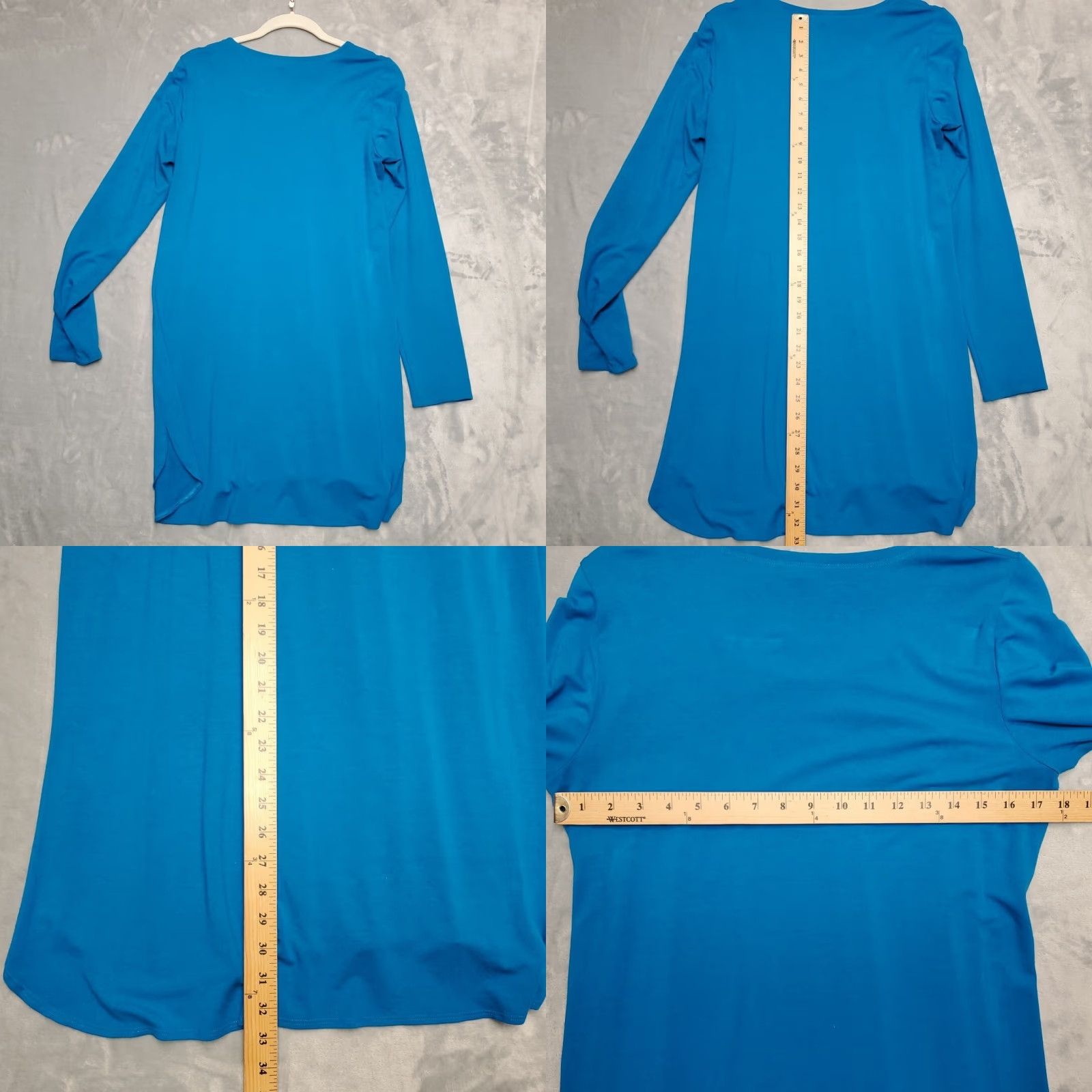 Eileen Fisher Eileen Fisher Top Womens M Blue Viscose Spandex Long Sleeve Tunic Shirt Pullover Knit Minimalist Casual Womens Size M / US 6-8 / IT 42-44 - 8 Thumbnail