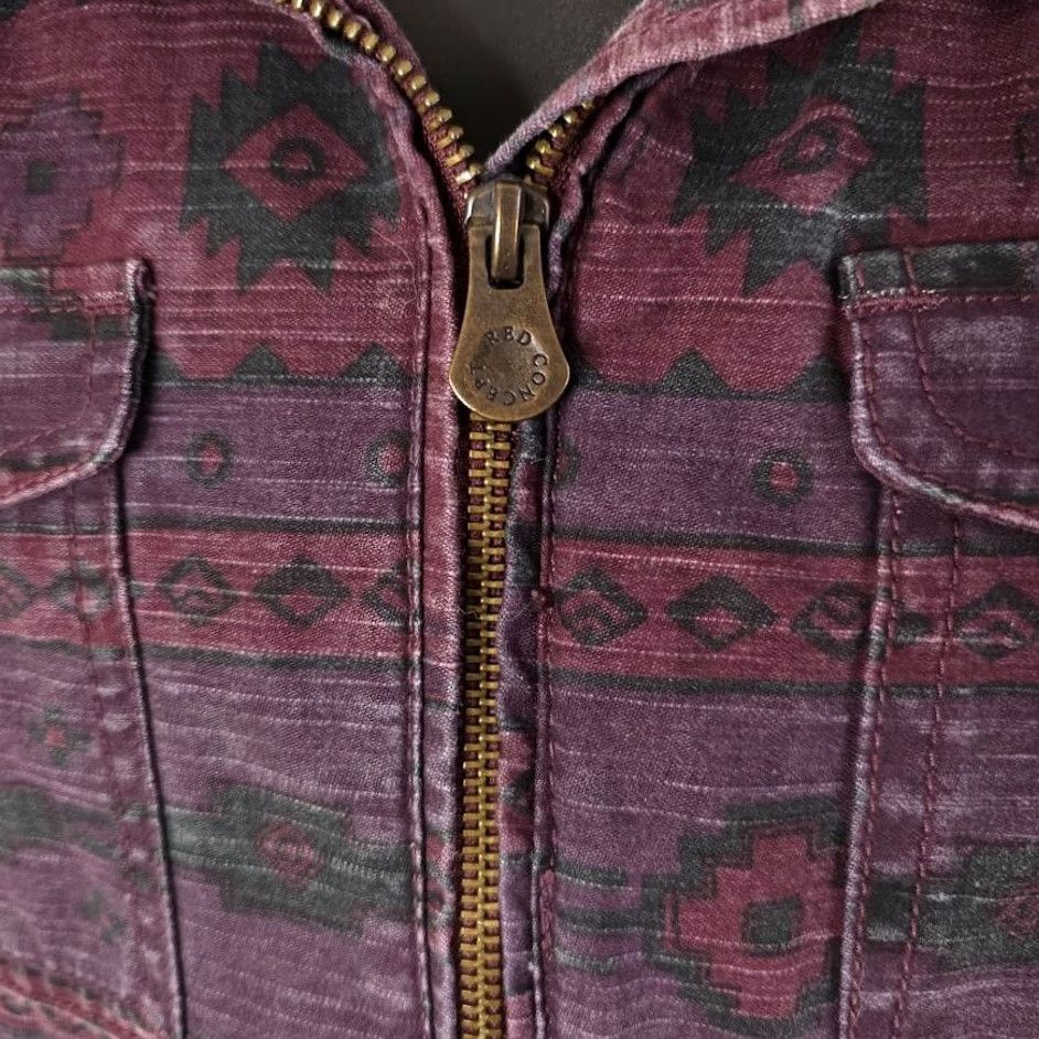 H&M VINTAGE Southwestern Aztec Field Jacket Womens Size 12 Purple Southwest All Over Print Size XL / US 12-14 / IT 48-50 - 3 Thumbnail