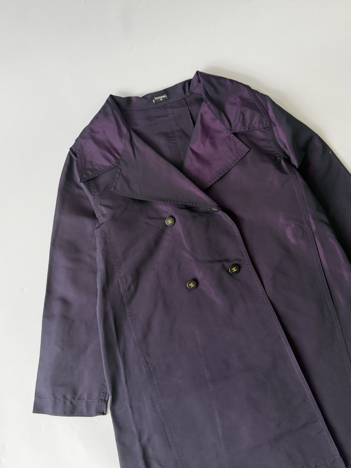 Chanel Chanel Double-Breasted Purple Coat Size L / US 10 / IT 46 - 4 Thumbnail