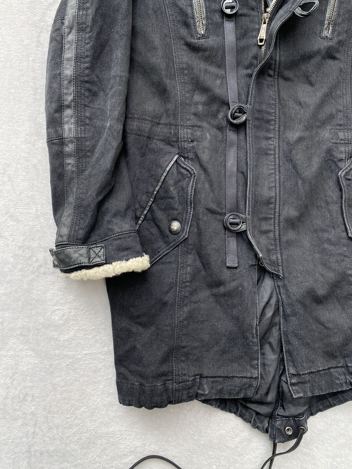 5351 POUR LES HOMMES 2000s 5351 Pour Les Hommes Leather Trimmed Washed Parka Size US S / EU 44-46 / 1 - 3 Thumbnail