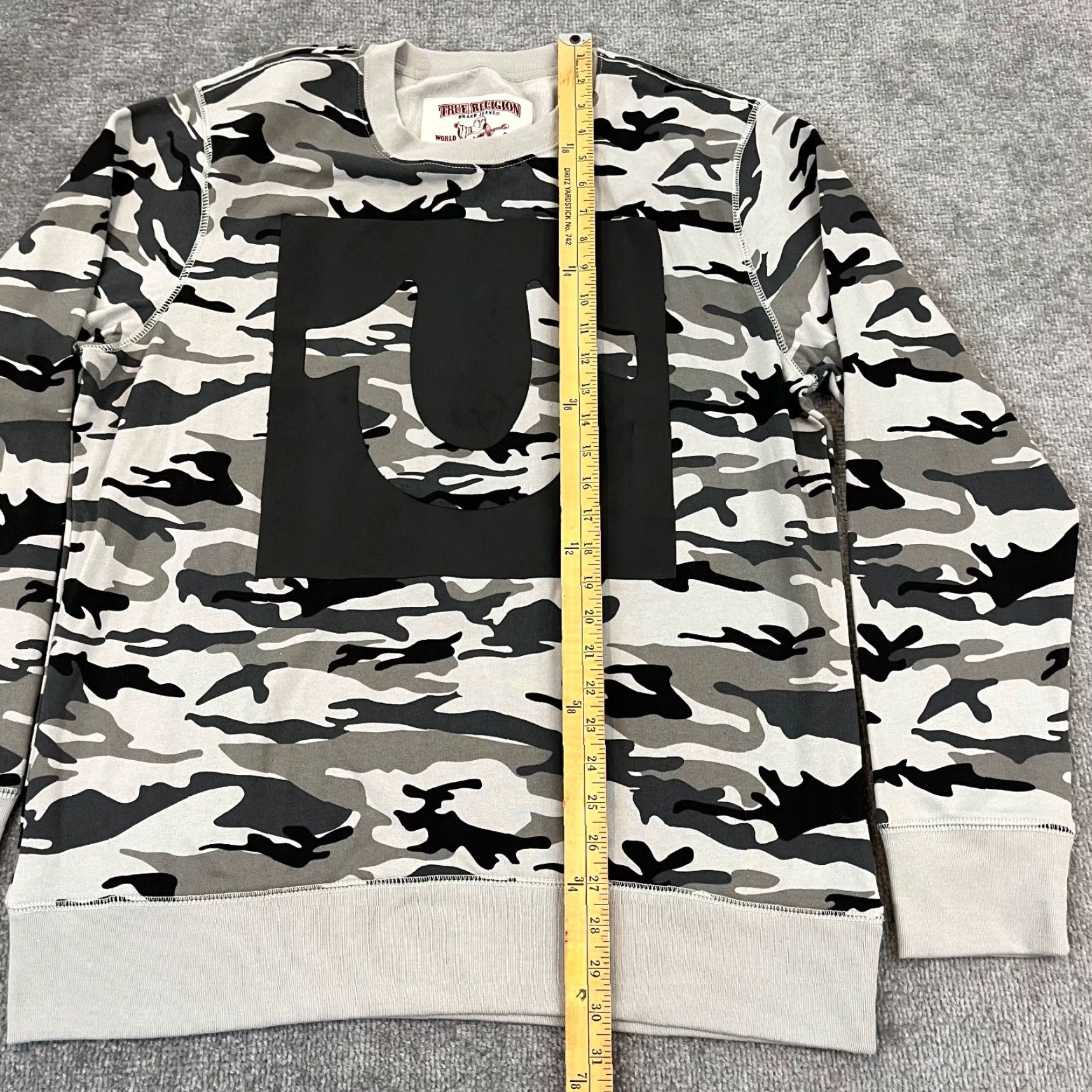True Religion TRUE RELIGION PULLOVER Jacket Mens XL Gray Camo Crewneck Streetwear Size US XL / EU 56 / 4 - 4 Thumbnail
